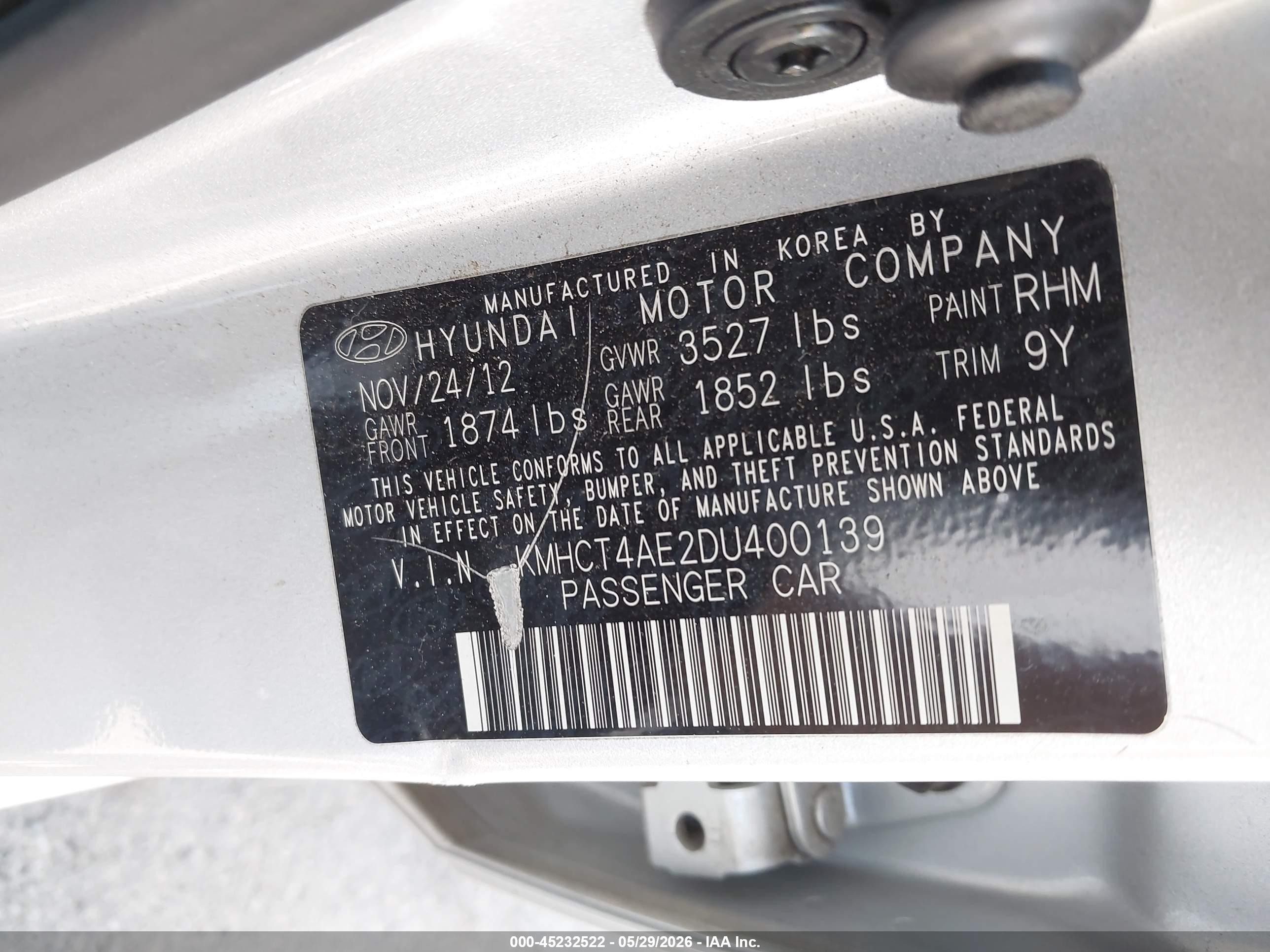 2013 Hyundai Accent Gls Silver vin: KMHCT4AE2DU400139