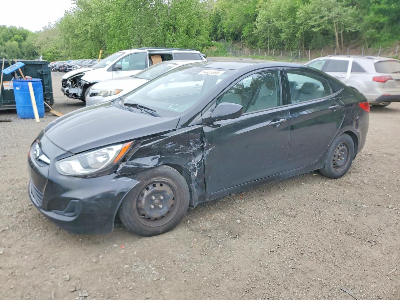 2013 Hyundai Accent Gls Black vin: KMHCT4AE2DU412811