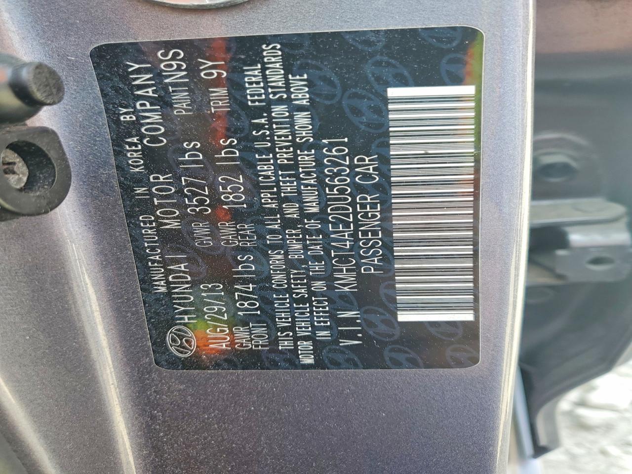 2013 Hyundai Accent Gls Gray vin: KMHCT4AE2DU563261