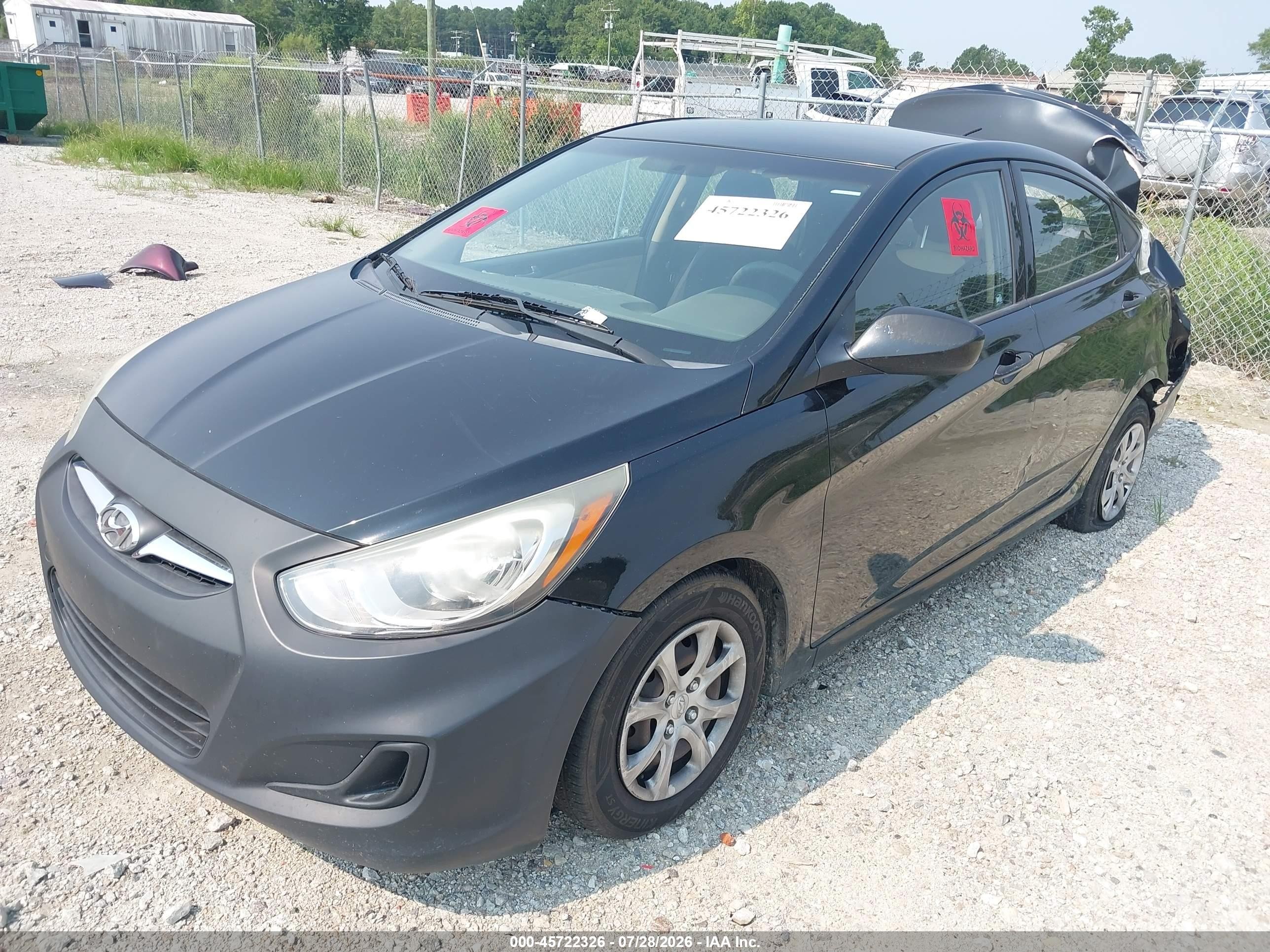 2013 Hyundai Accent Gls Black vin: KMHCT4AE2DU565625