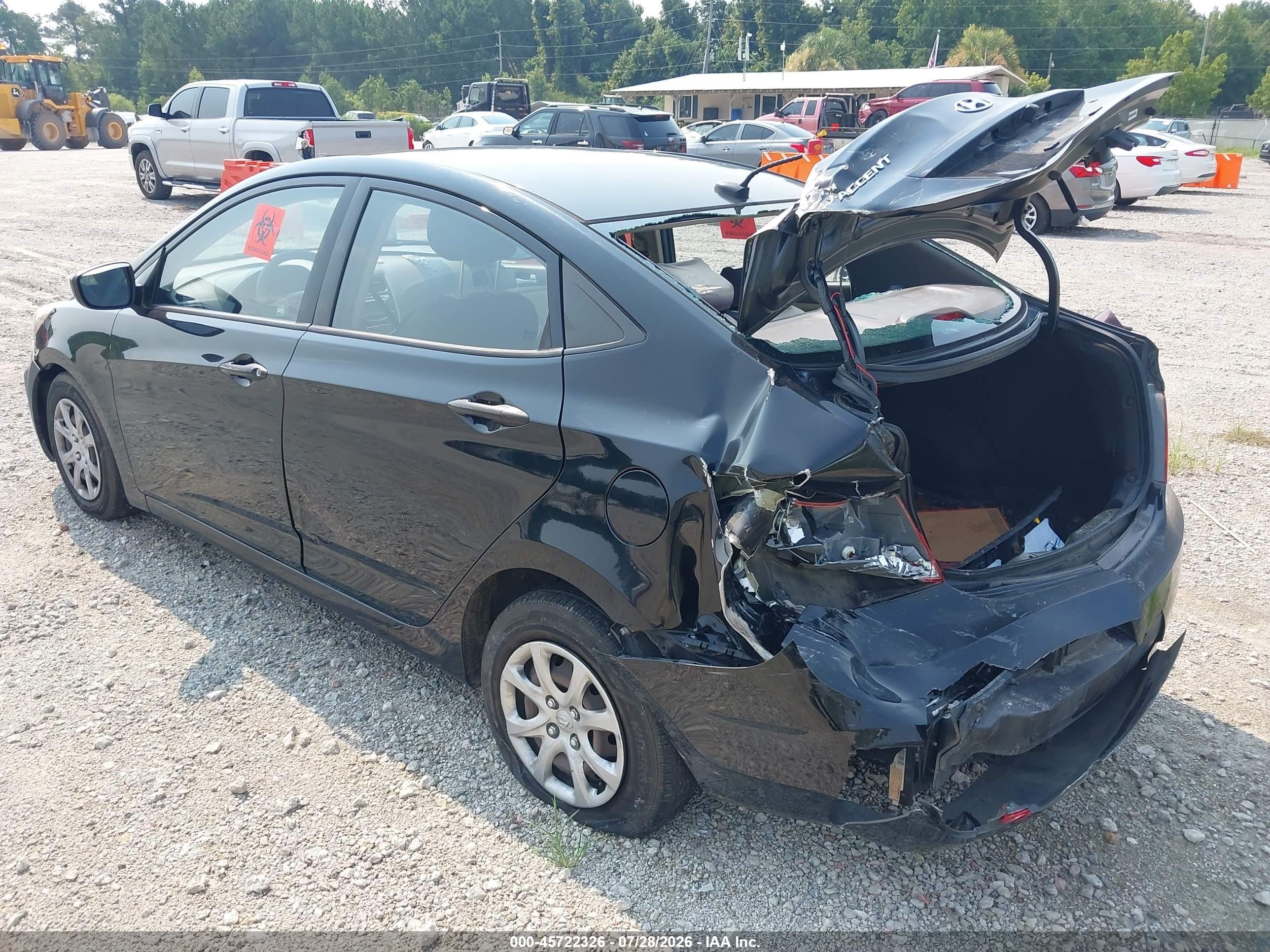 2013 Hyundai Accent Gls Black vin: KMHCT4AE2DU565625