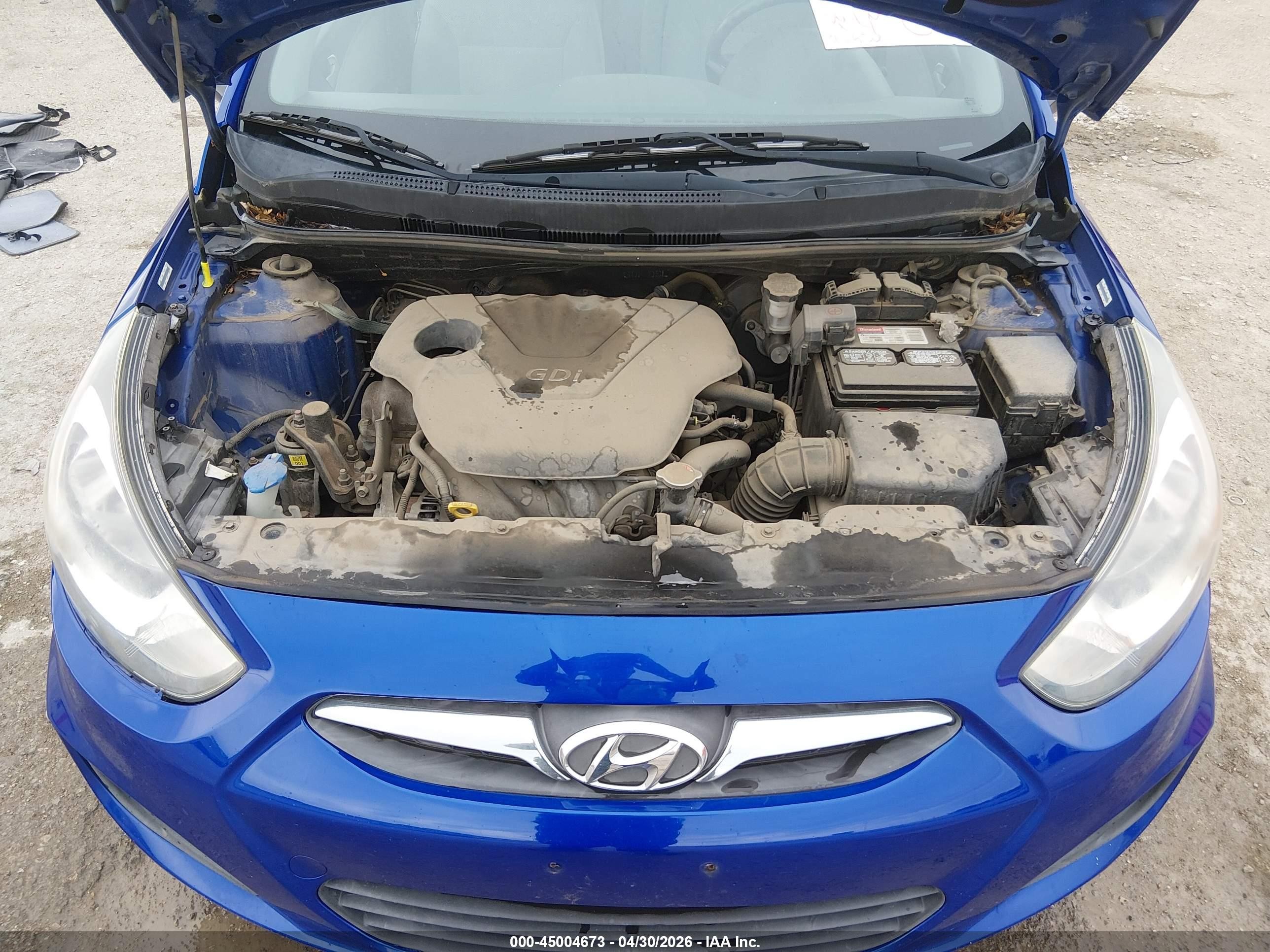 2014 Hyundai Accent Gls Blue vin: KMHCT4AE2EU665953