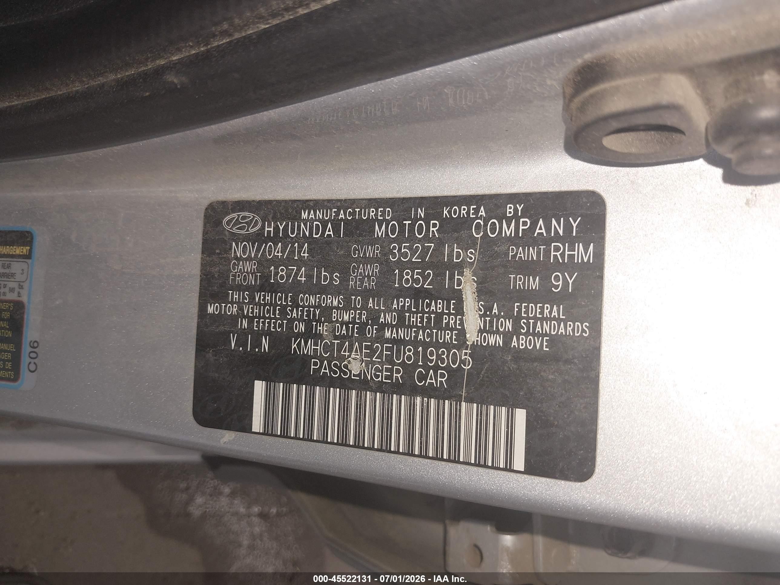 2015 Hyundai Accent Gls Silver vin: KMHCT4AE2FU819305