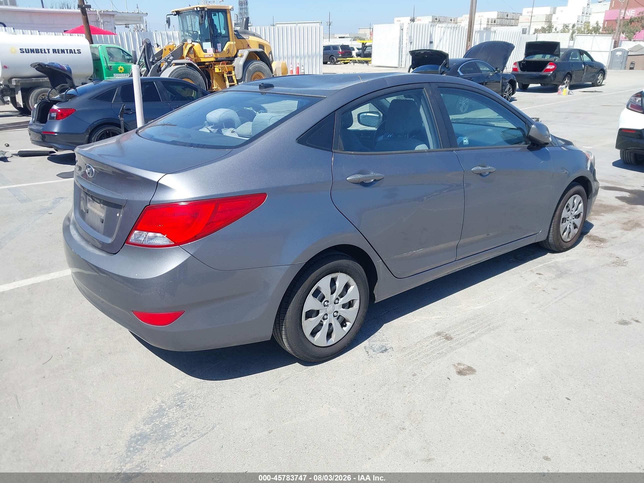 2015 Hyundai Accent Gls Gray vin: KMHCT4AE2FU888768