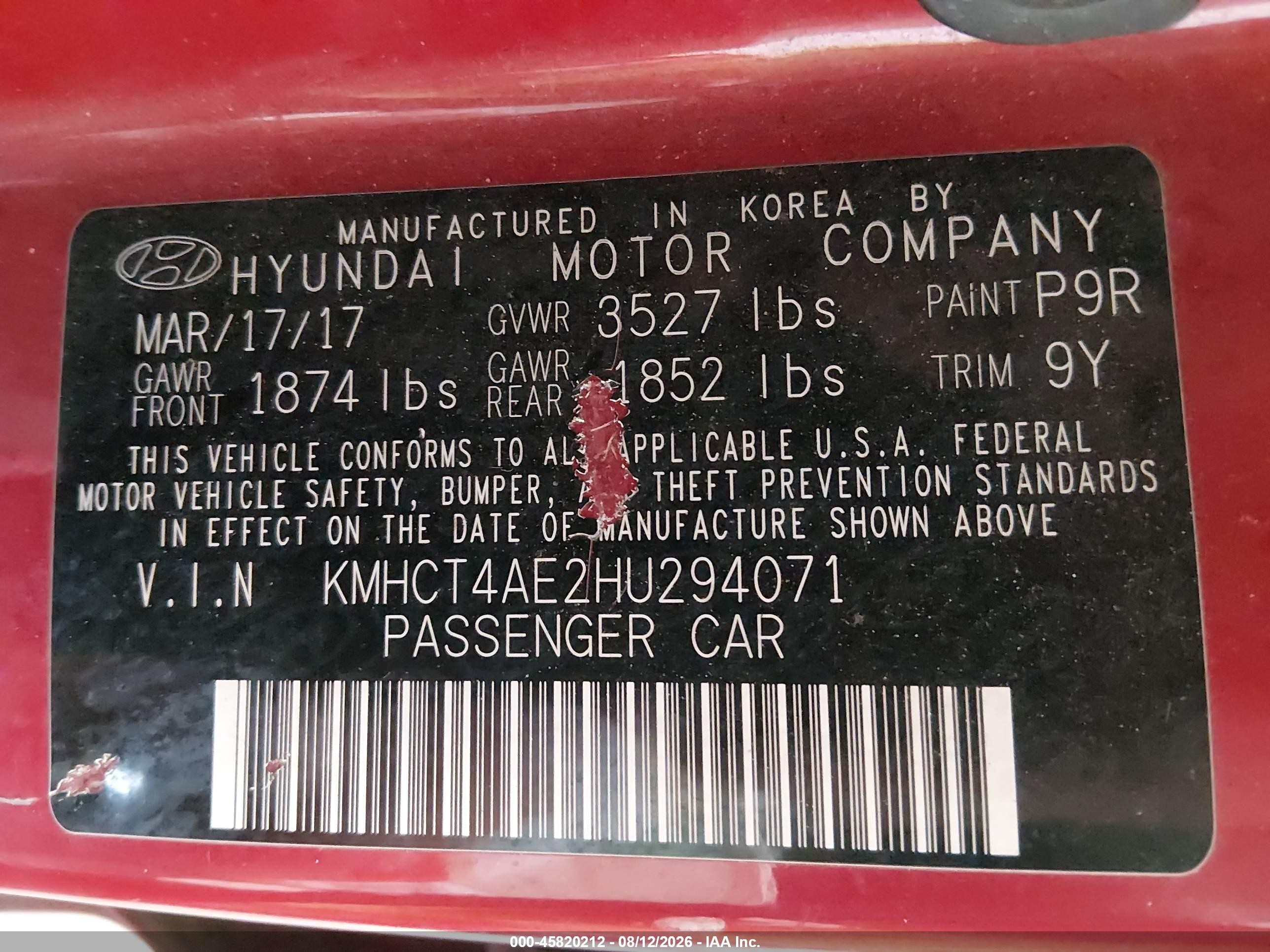 2017 Hyundai Accent Se Red vin: KMHCT4AE2HU294071