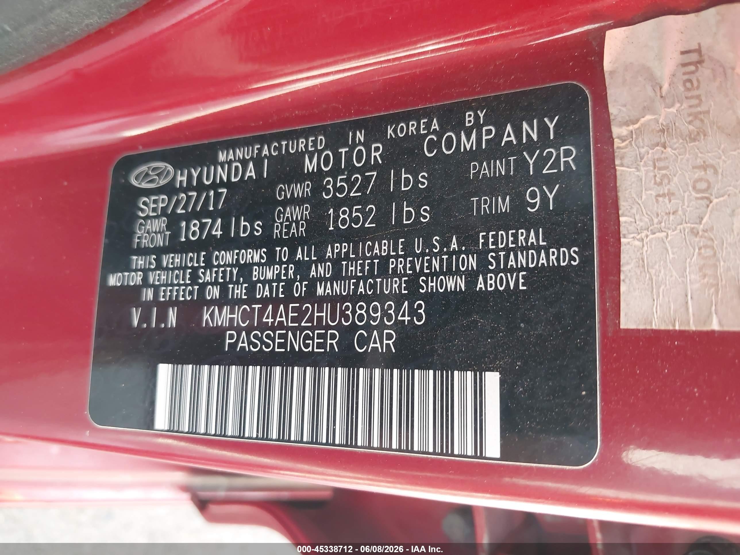 2017 Hyundai Accent Se Красный vin: KMHCT4AE2HU389343
