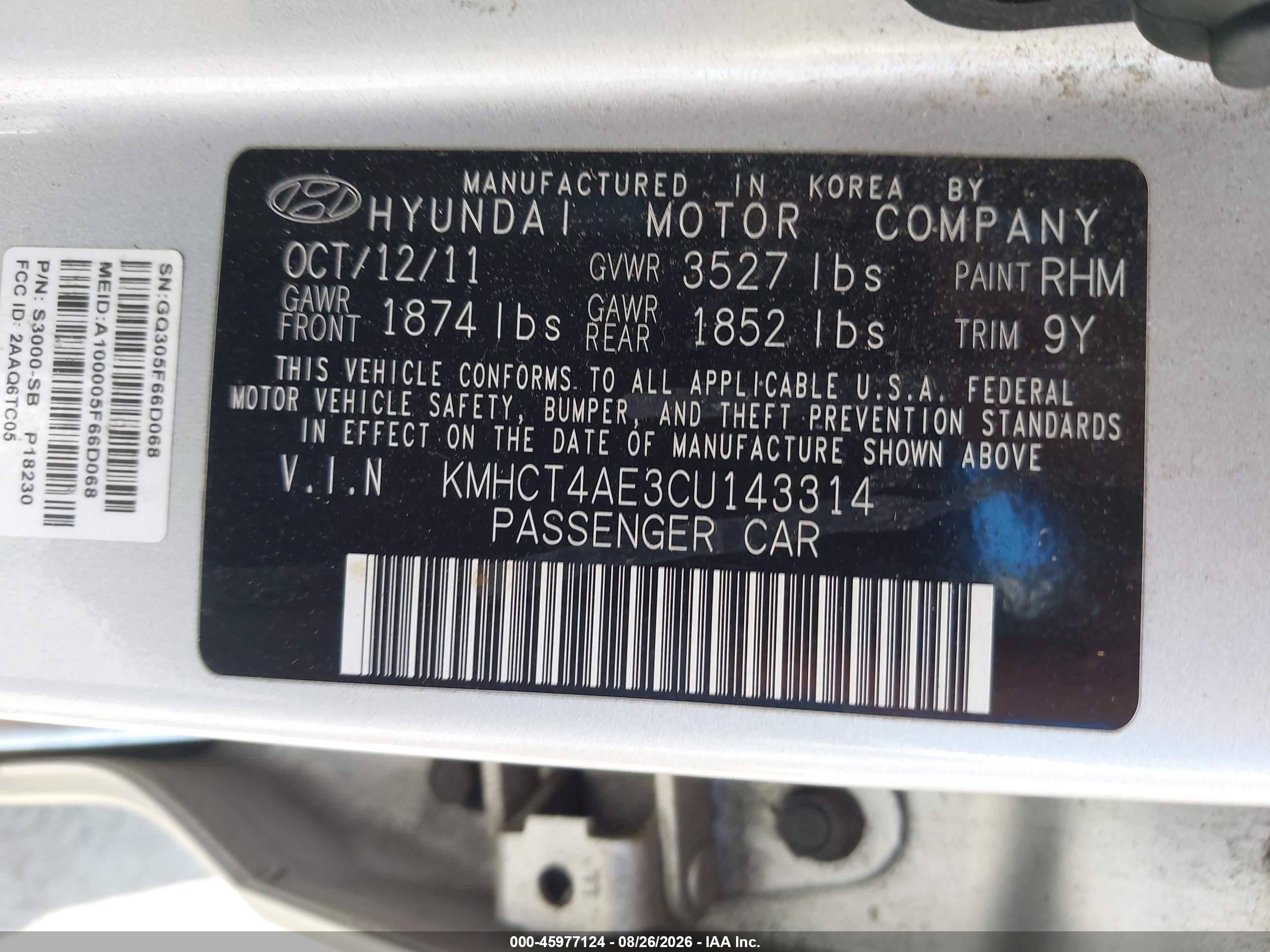 2012 Hyundai Accent Gls Silver vin: KMHCT4AE3CU143314