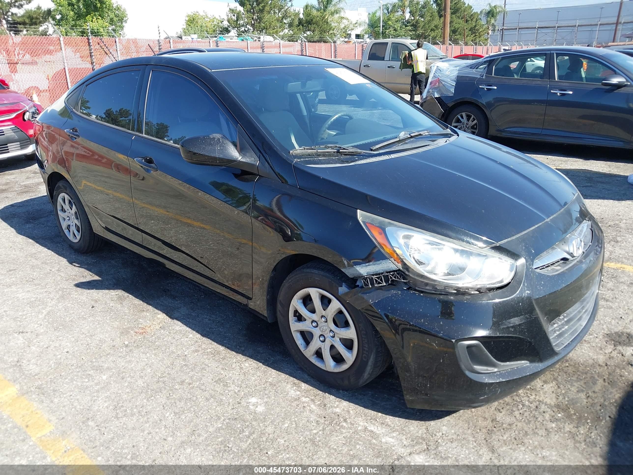 2012 Hyundai Accent Gls Black vin: KMHCT4AE3CU209585
