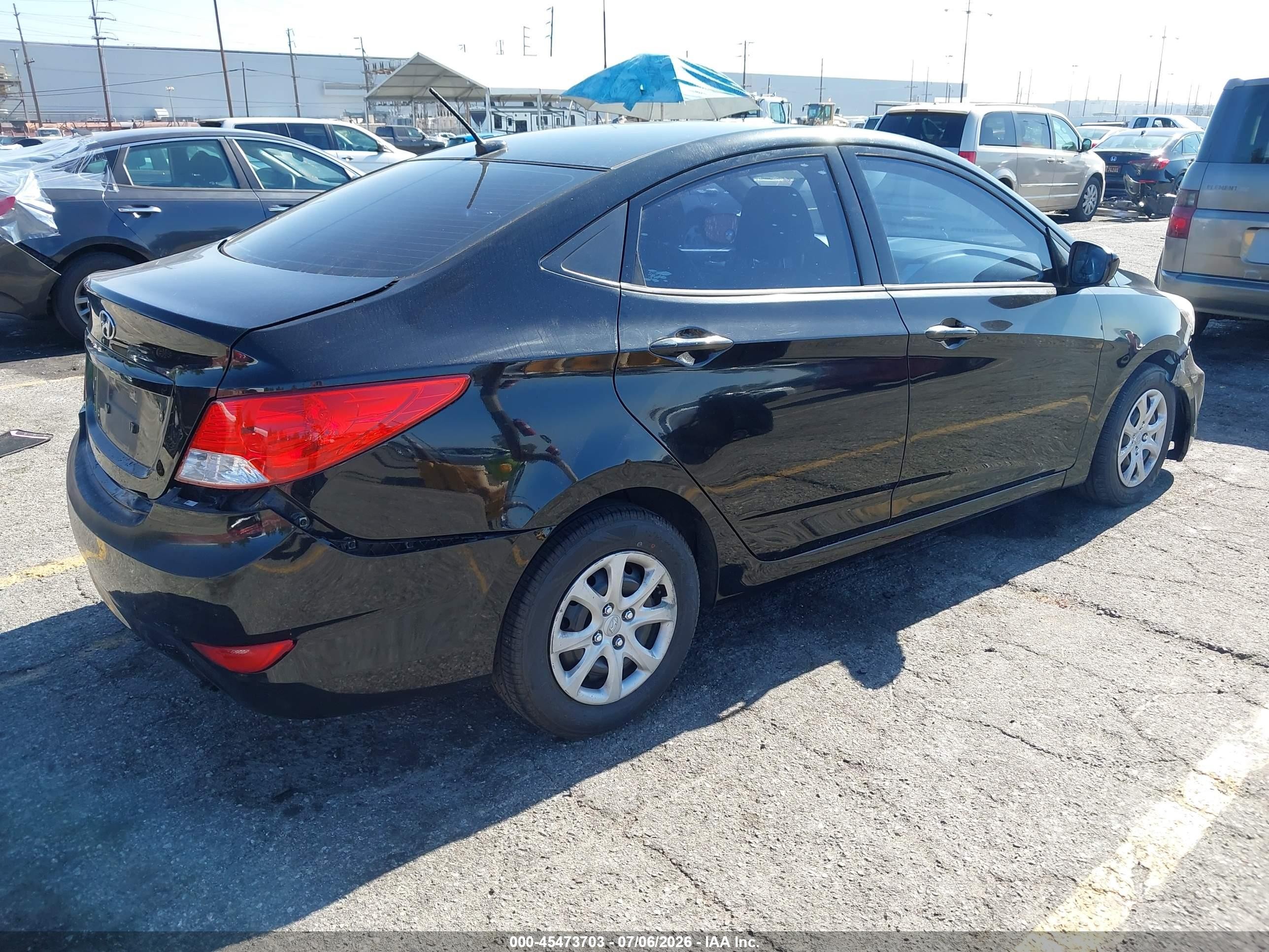 2012 Hyundai Accent Gls Black vin: KMHCT4AE3CU209585