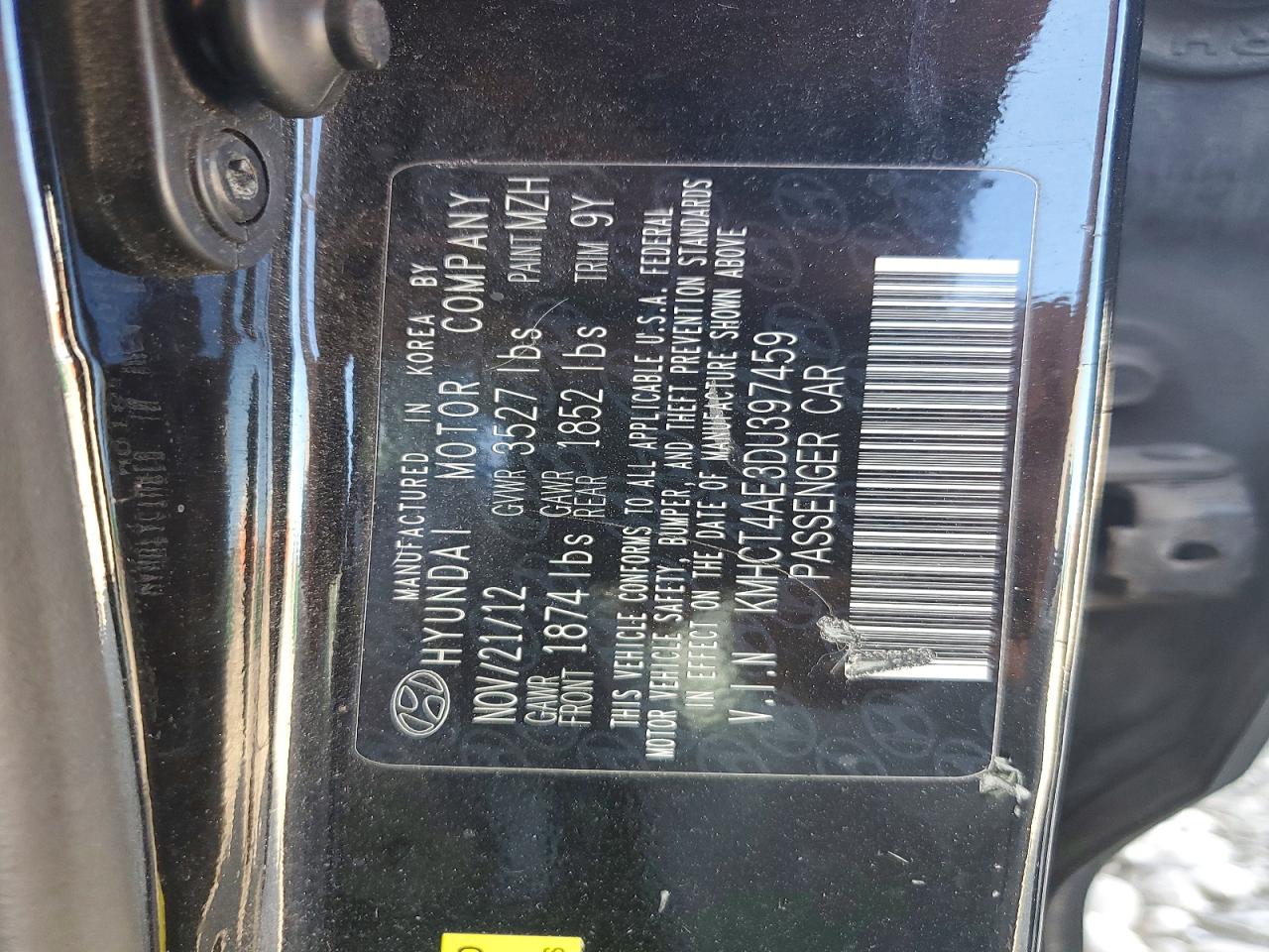 2013 Hyundai Accent Gls Black vin: KMHCT4AE3DU397459