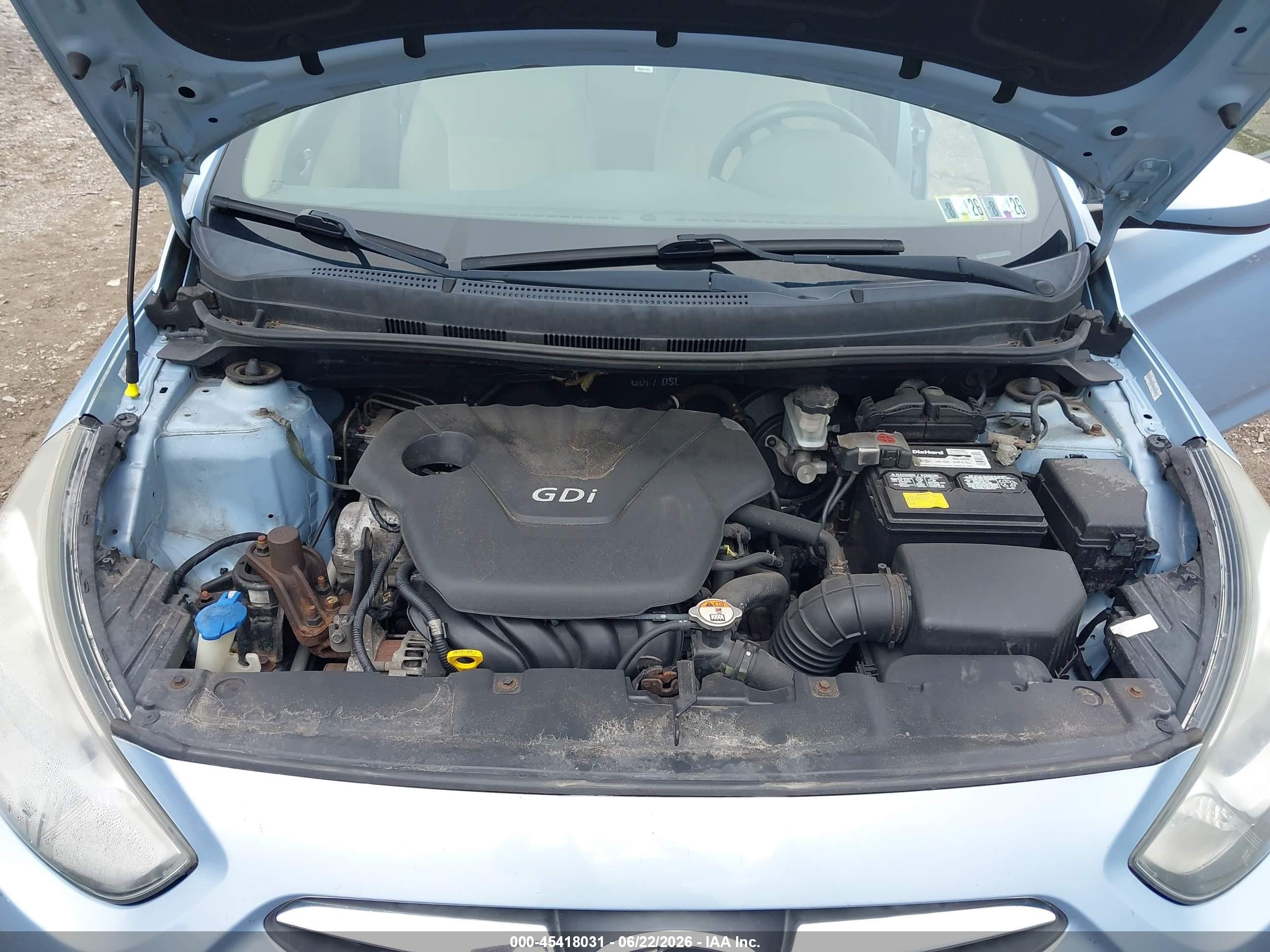 2013 Hyundai Accent Gls Light Blue vin: KMHCT4AE3DU430377