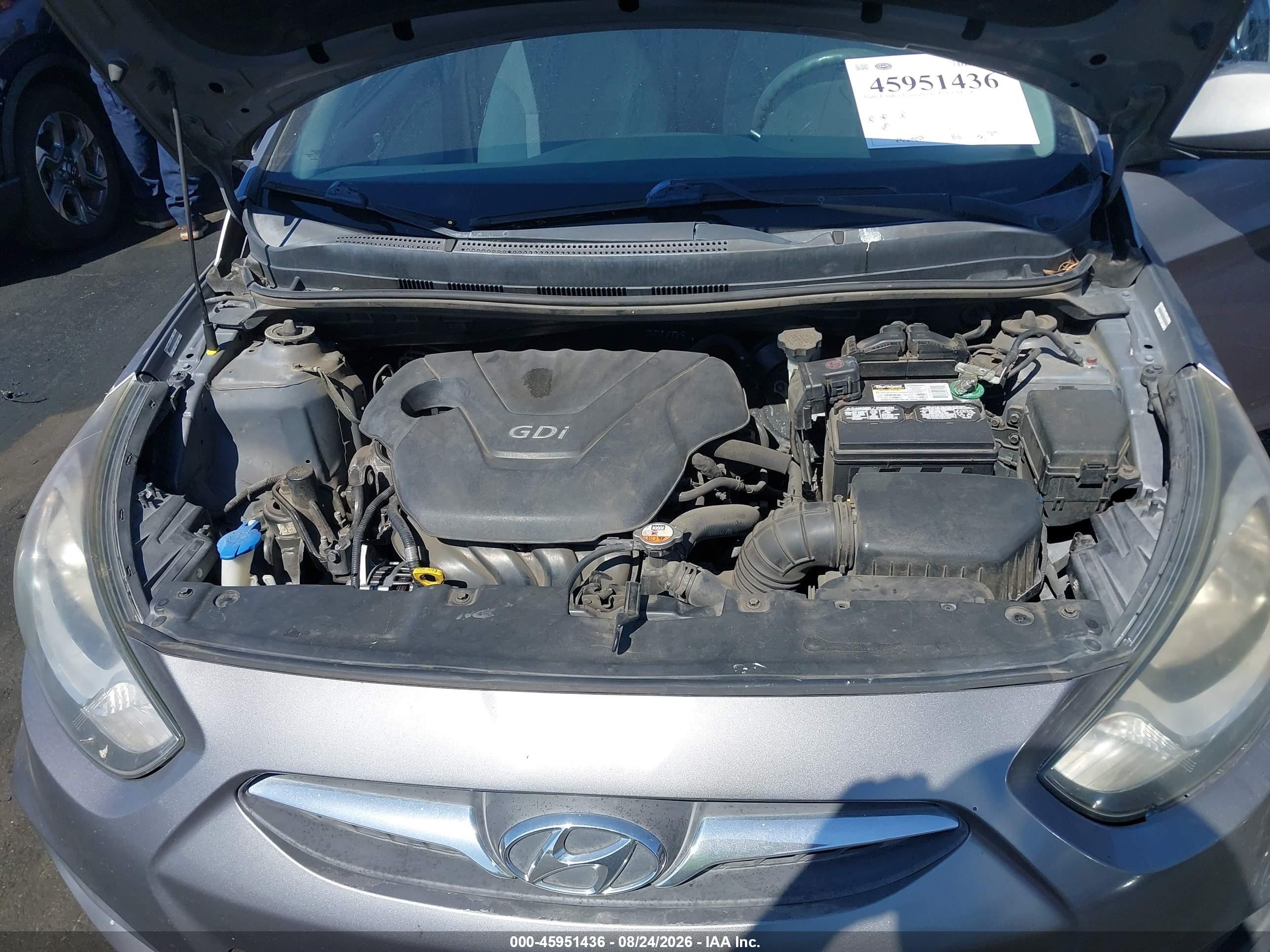 2013 Hyundai Accent Gls Gray vin: KMHCT4AE3DU556870
