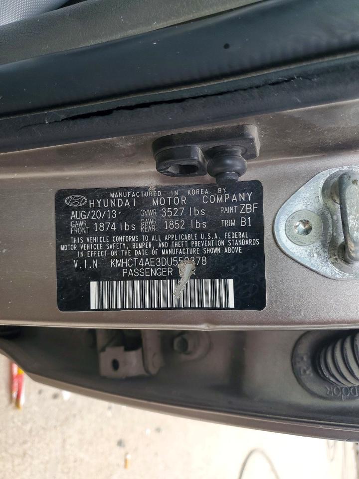 2013 Hyundai Accent Gls Tan vin: KMHCT4AE3DU559378