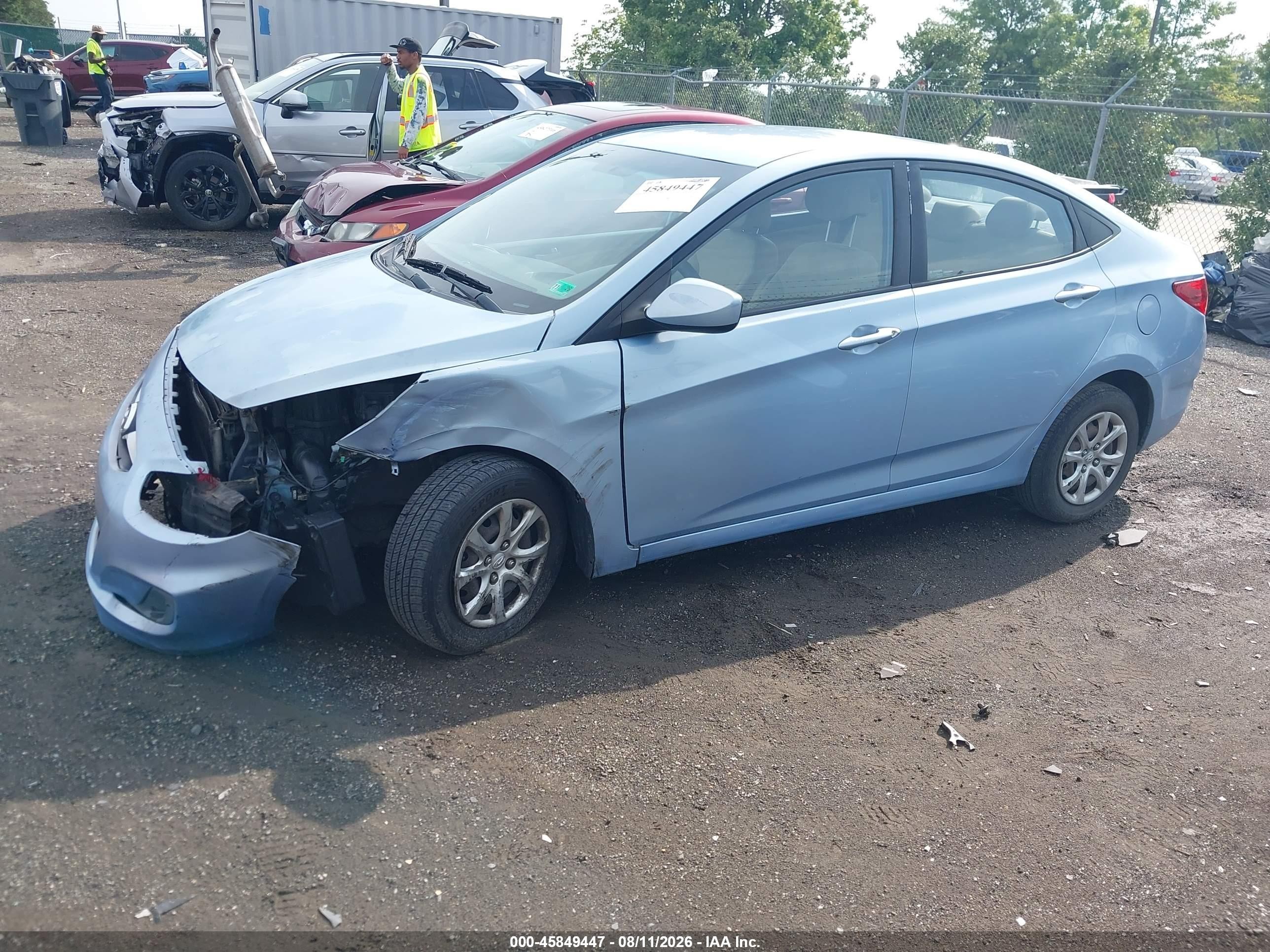2013 Hyundai Accent Gls Синий vin: KMHCT4AE3DU562054