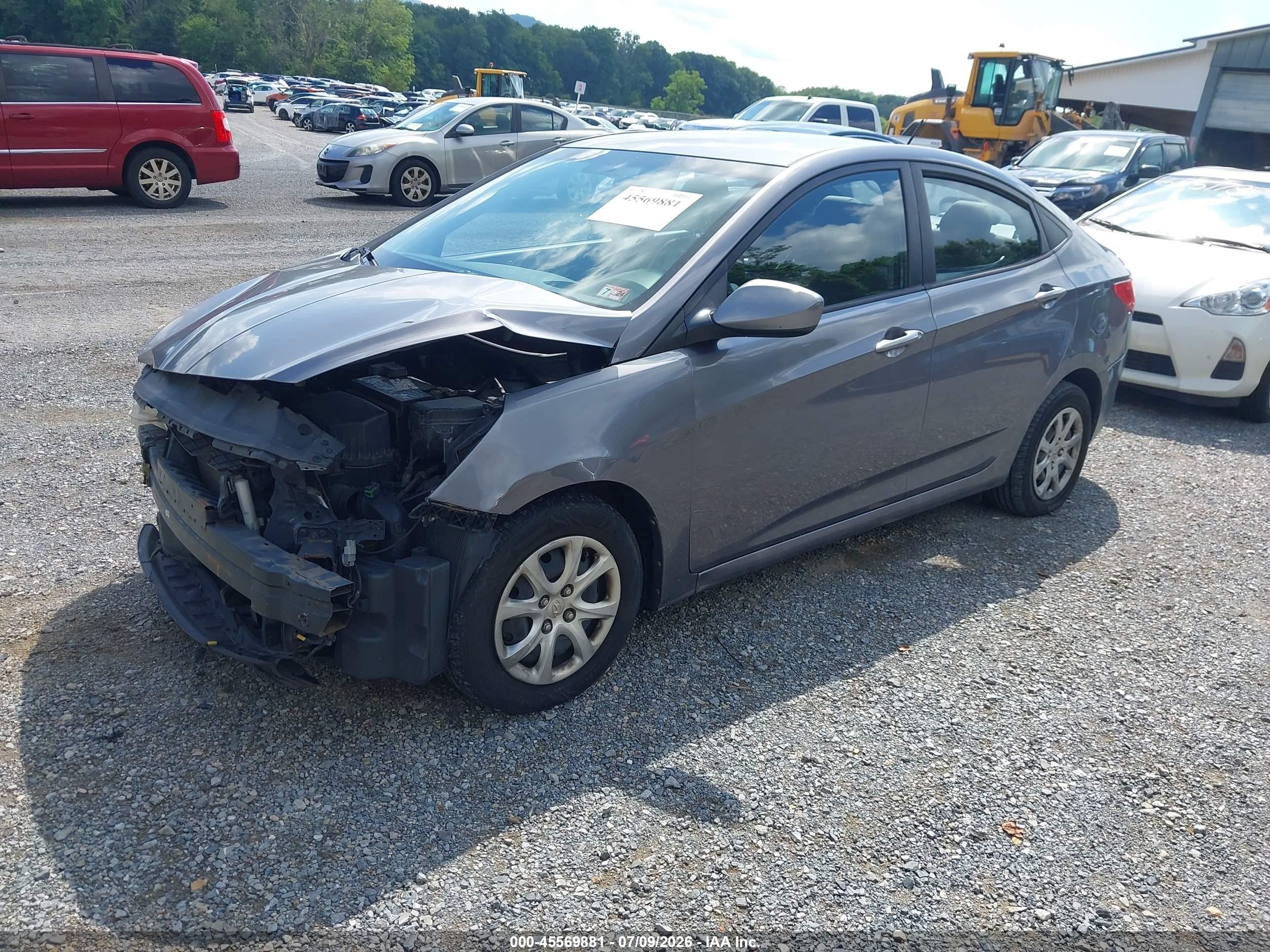 2014 Hyundai Accent Gls Gray vin: KMHCT4AE3EU639880