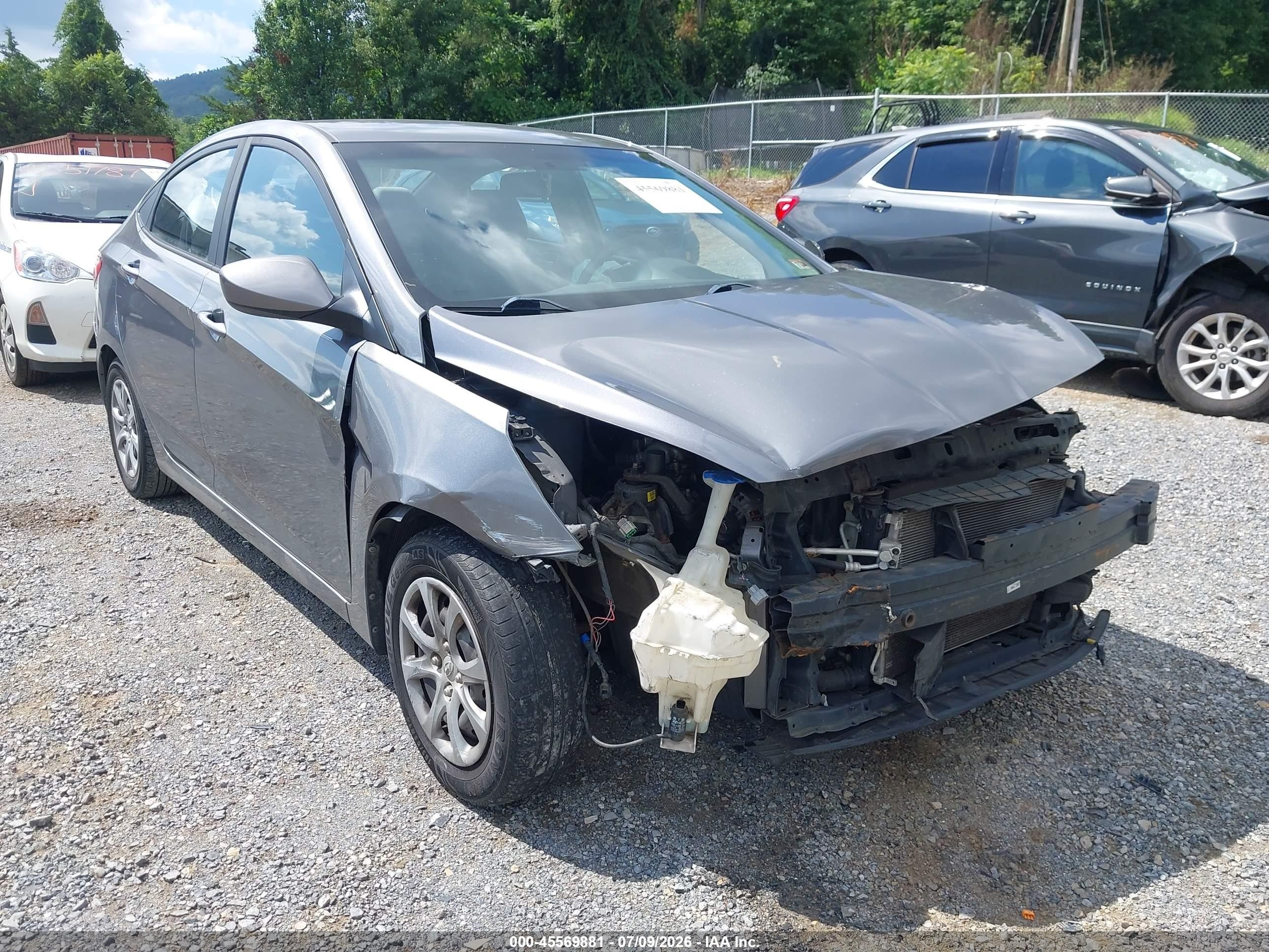 2014 Hyundai Accent Gls Gray vin: KMHCT4AE3EU639880