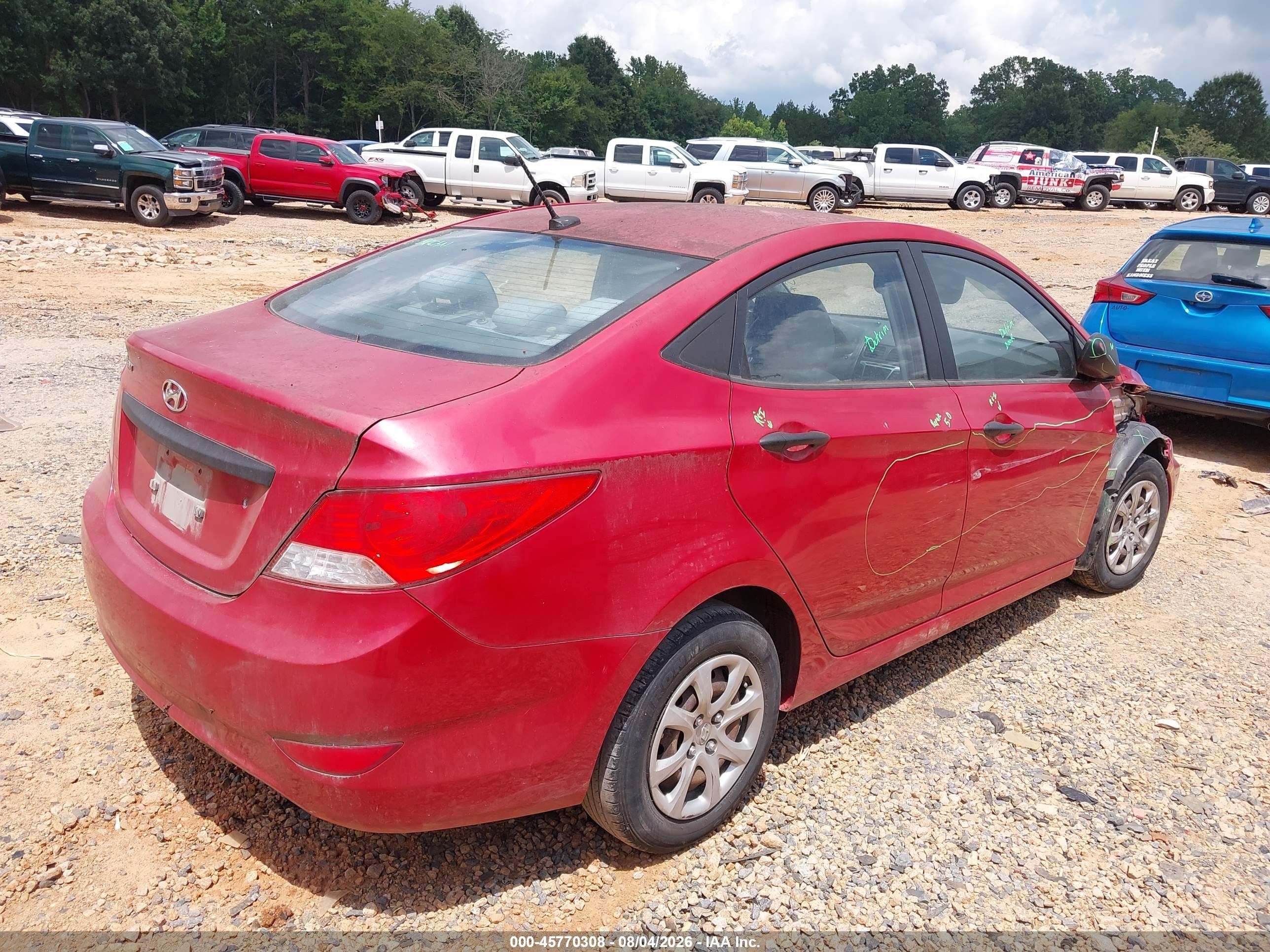 2014 Hyundai Accent Gls Red vin: KMHCT4AE3EU655559