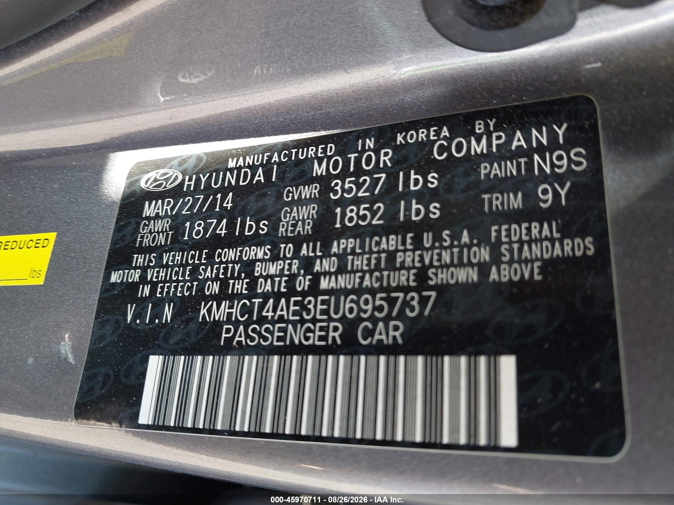 2014 Hyundai Accent Gls Silver vin: KMHCT4AE3EU695737