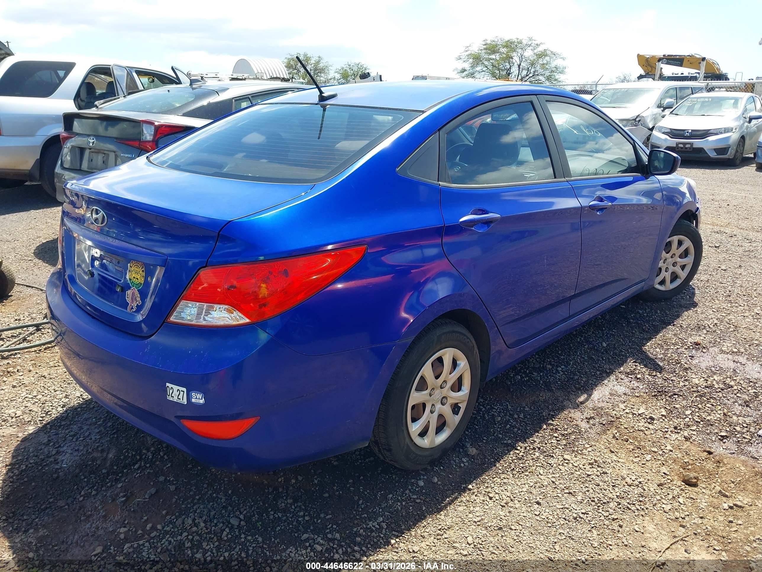2014 Hyundai Accent Gls Blue vin: KMHCT4AE3EU740336