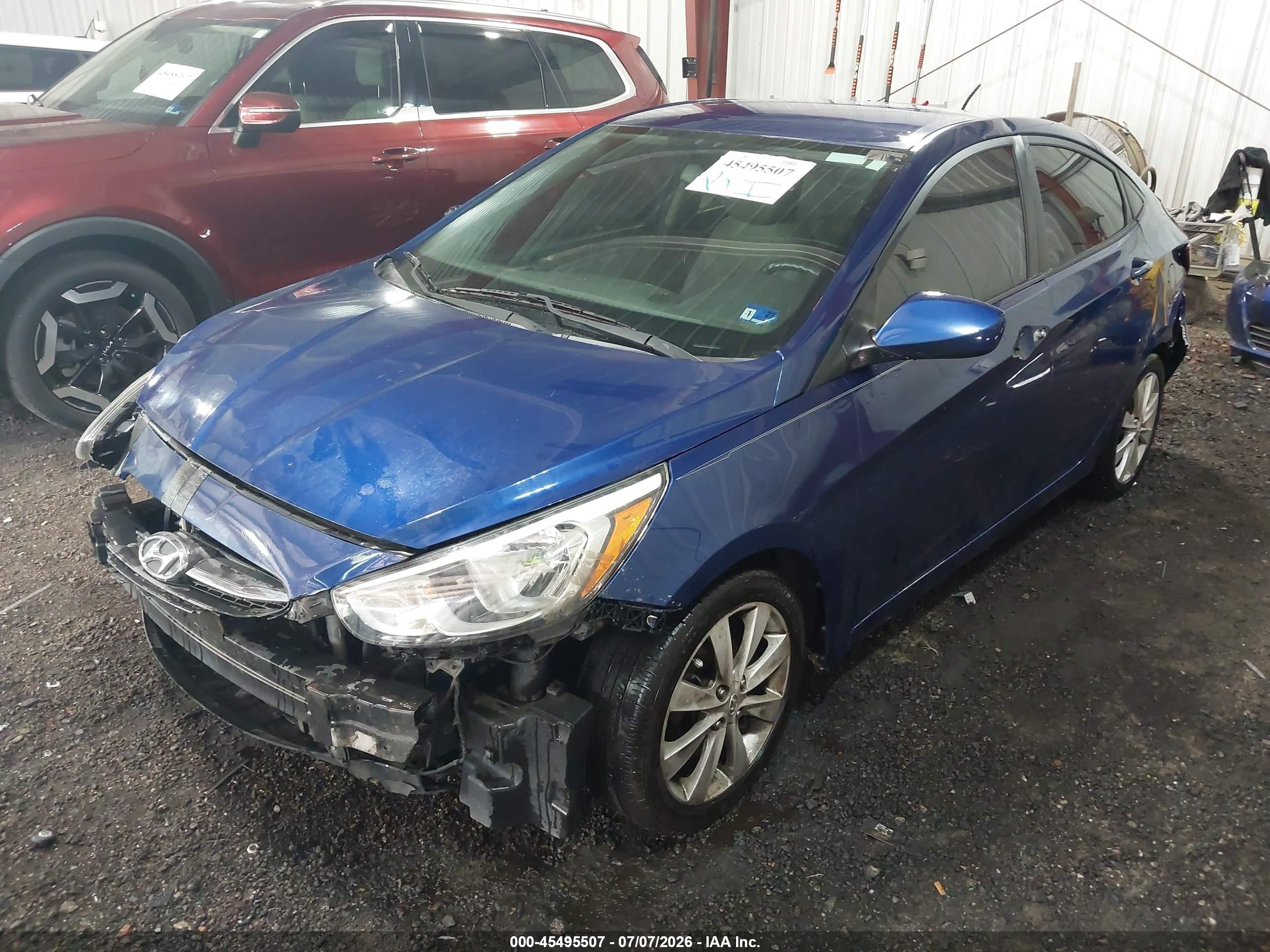 2015 Hyundai Accent Gls Blue vin: KMHCT4AE3FU808846