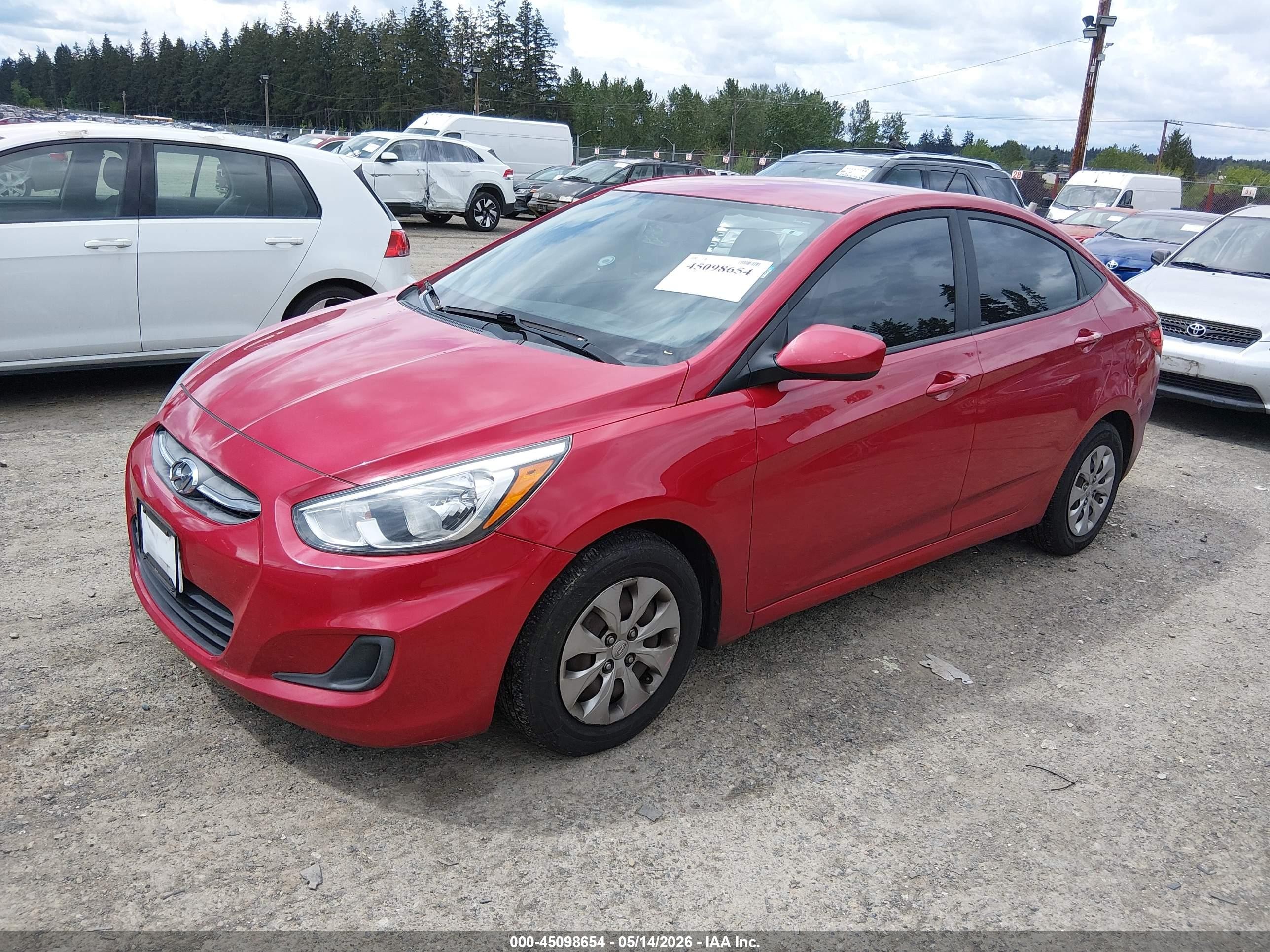 2015 Hyundai Accent Gls Burgundy vin: KMHCT4AE3FU863135
