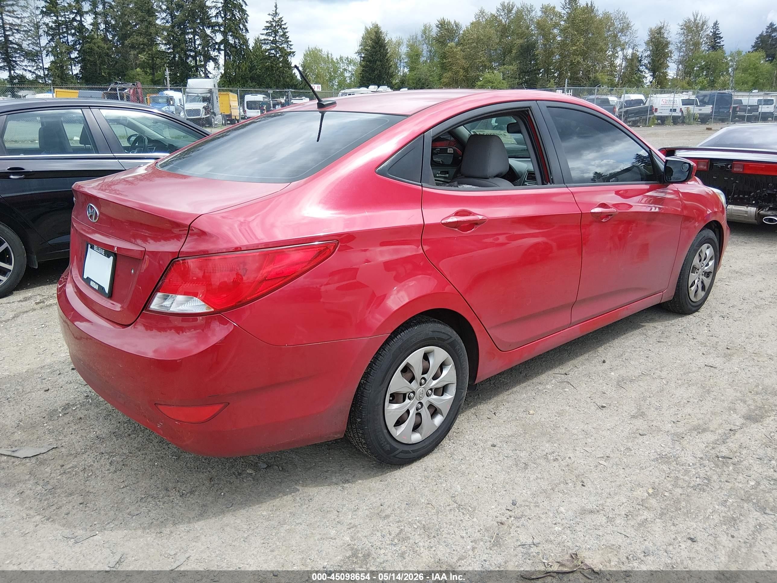 2015 Hyundai Accent Gls Burgundy vin: KMHCT4AE3FU863135