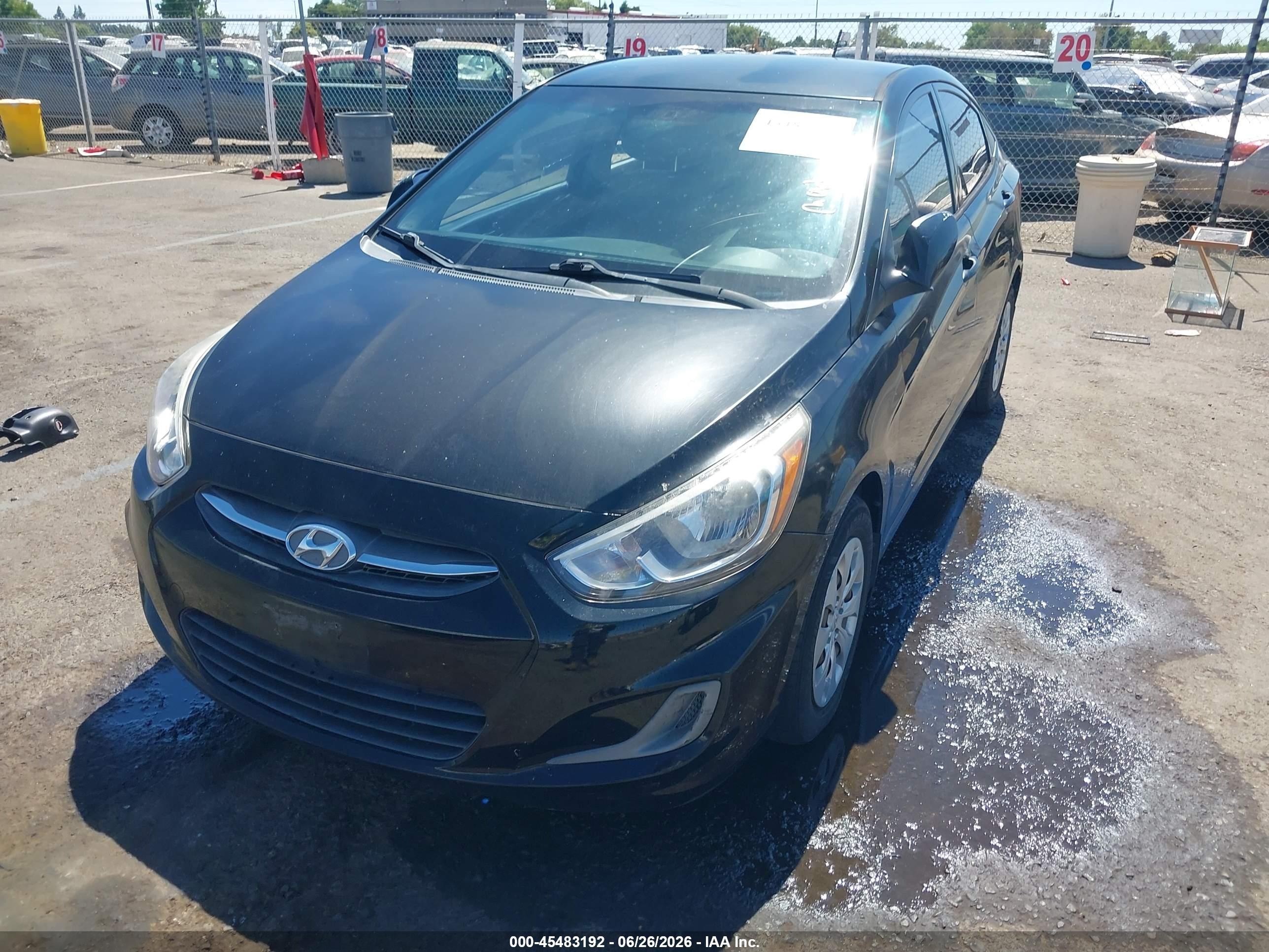2015 Hyundai Accent Gls Black vin: KMHCT4AE3FU935614