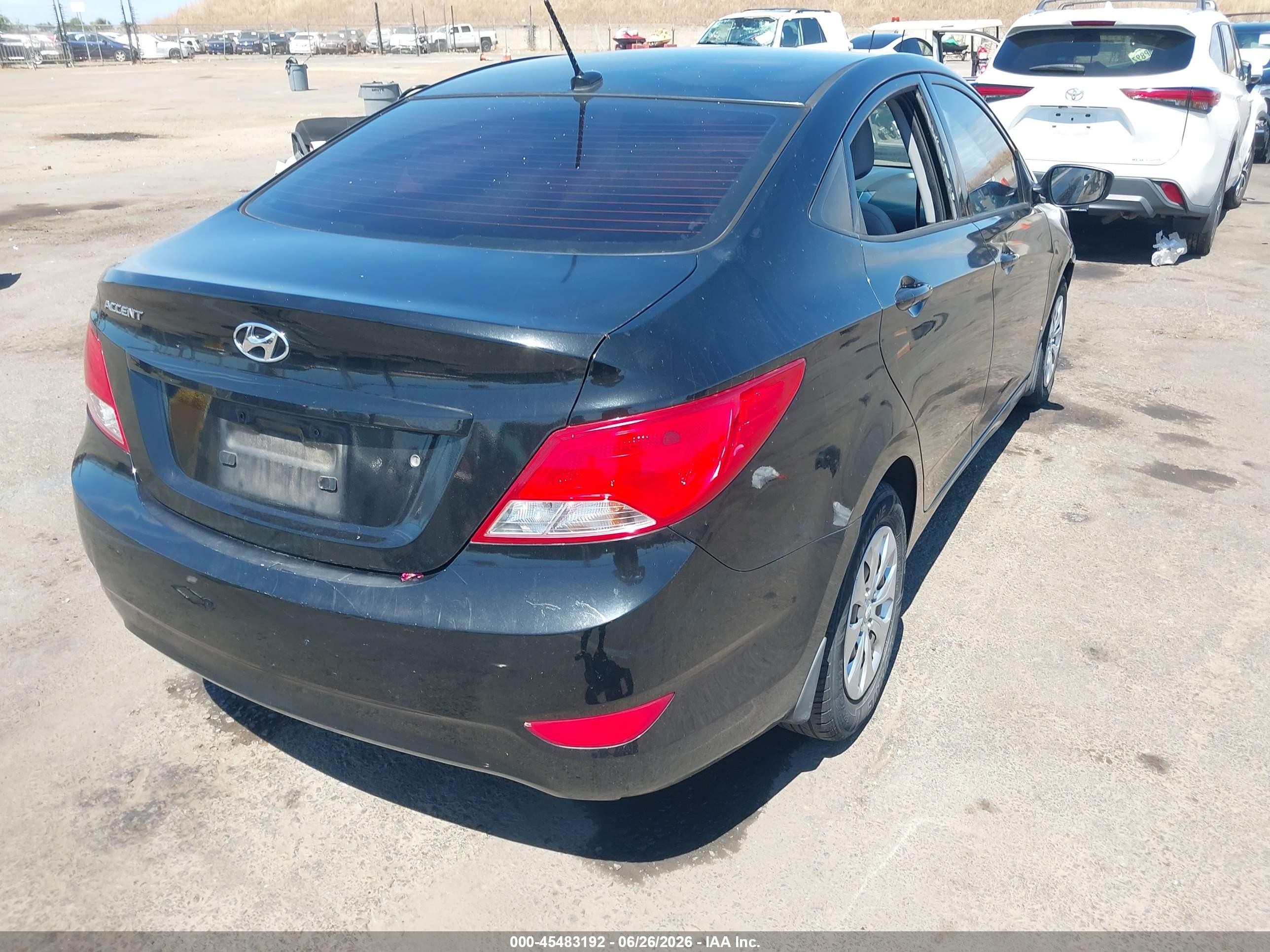 2015 Hyundai Accent Gls Black vin: KMHCT4AE3FU935614