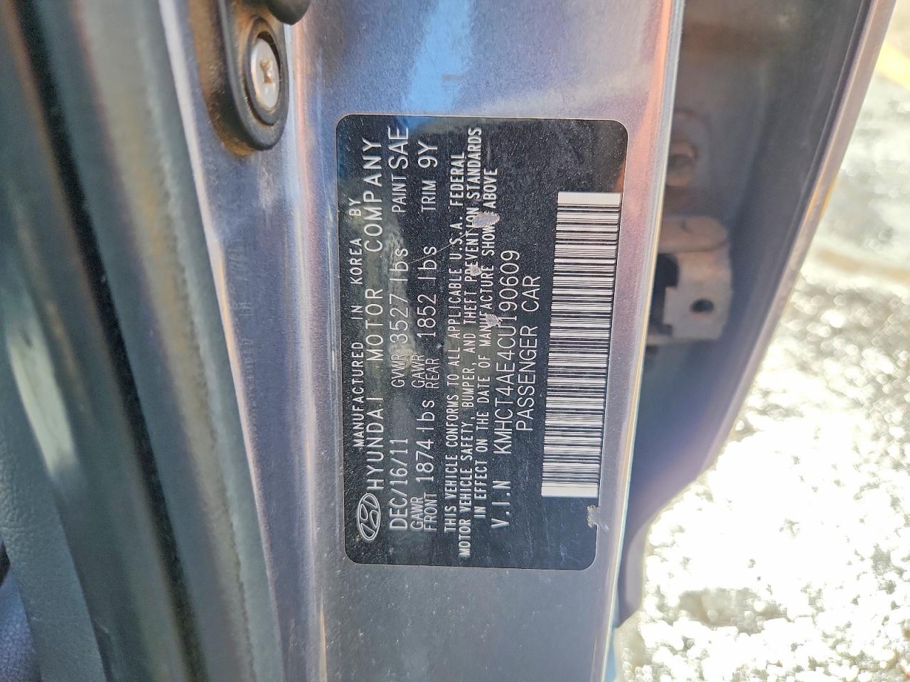 2012 Hyundai Accent Gls Silver vin: KMHCT4AE4CU190609