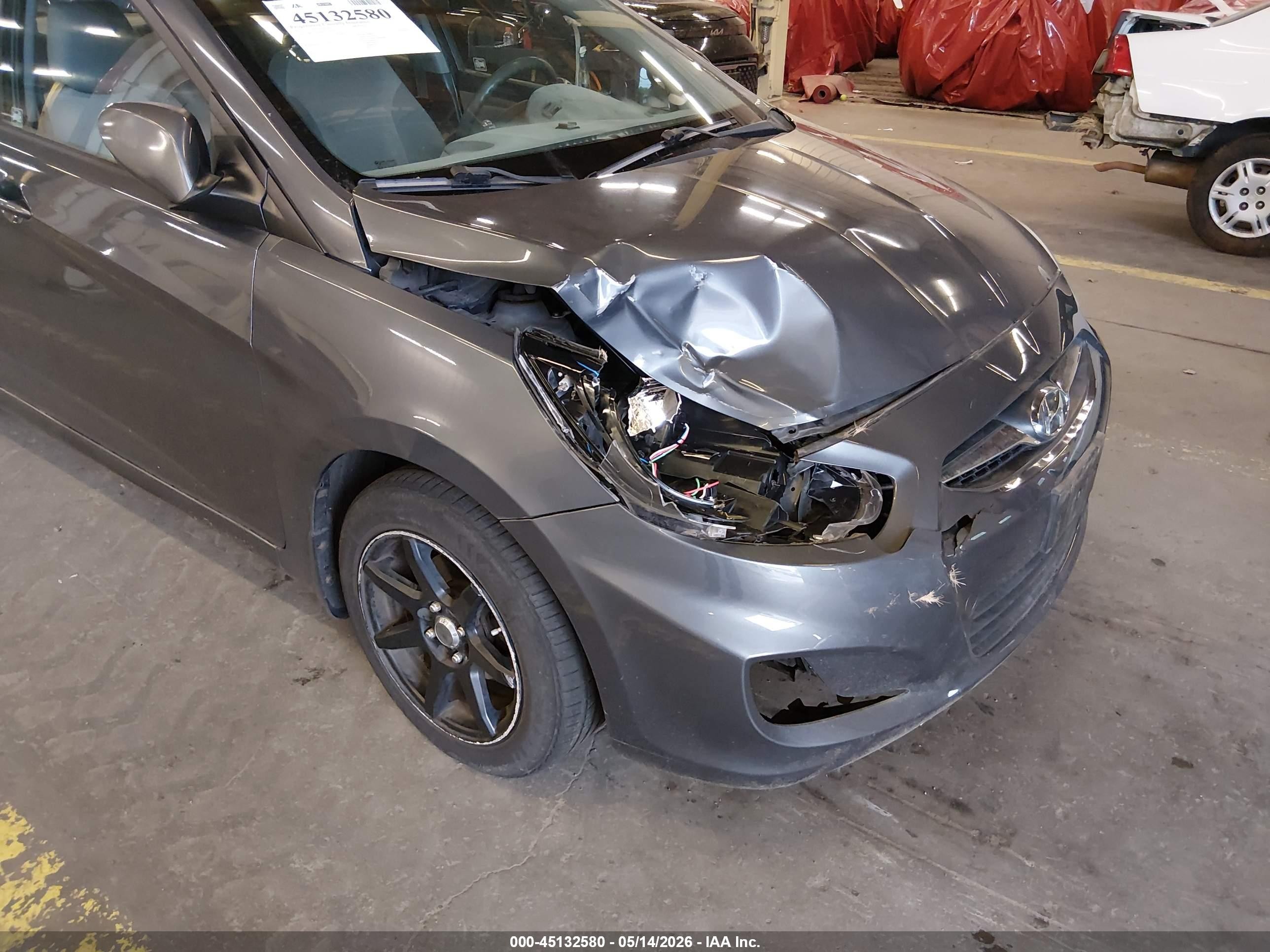 2012 Hyundai Accent Gls Gray vin: KMHCT4AE4CU239159