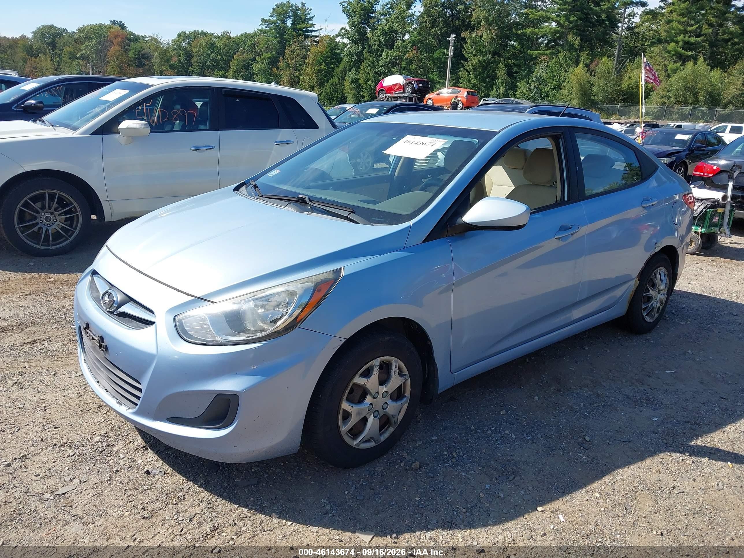 2012 Hyundai Accent Gls Blue vin: KMHCT4AE4CU258438