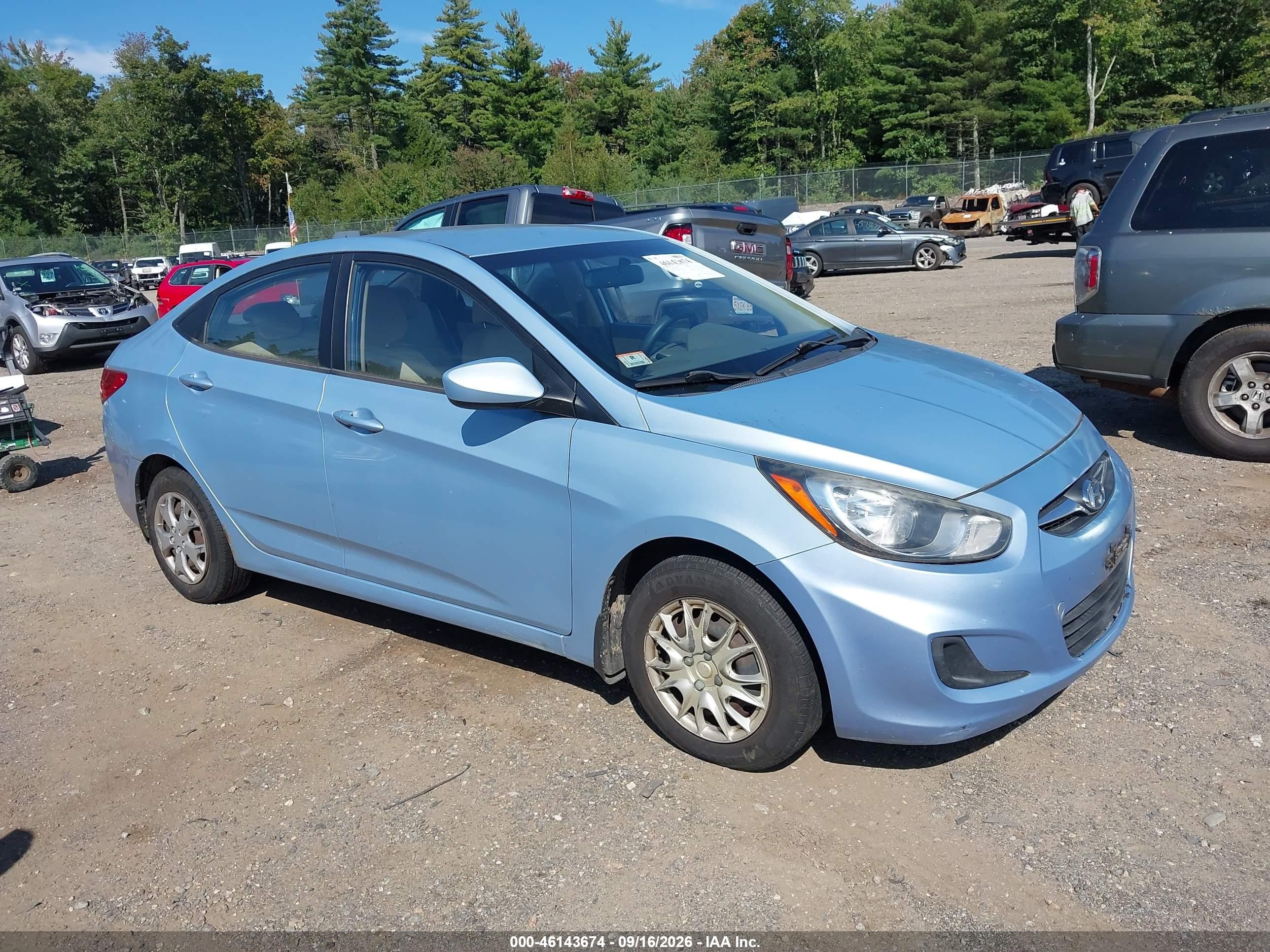 2012 Hyundai Accent Gls Blue vin: KMHCT4AE4CU258438