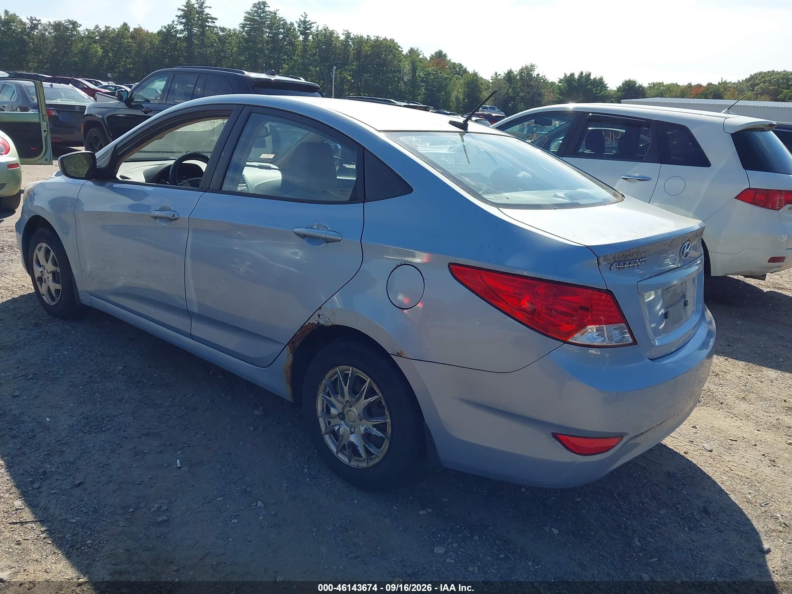 2012 Hyundai Accent Gls Blue vin: KMHCT4AE4CU258438