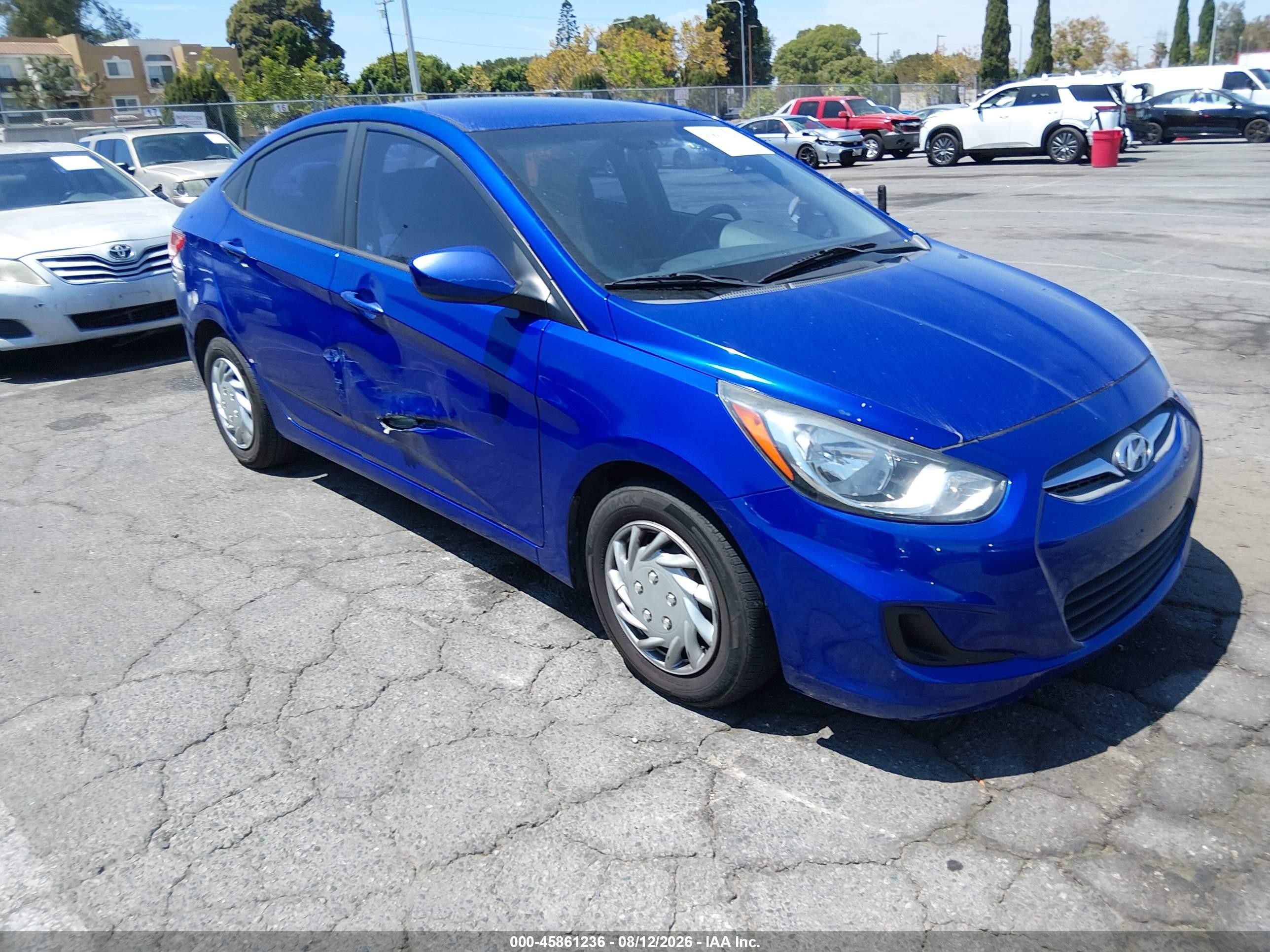 2013 Hyundai Accent Gls Blue vin: KMHCT4AE4DU459970