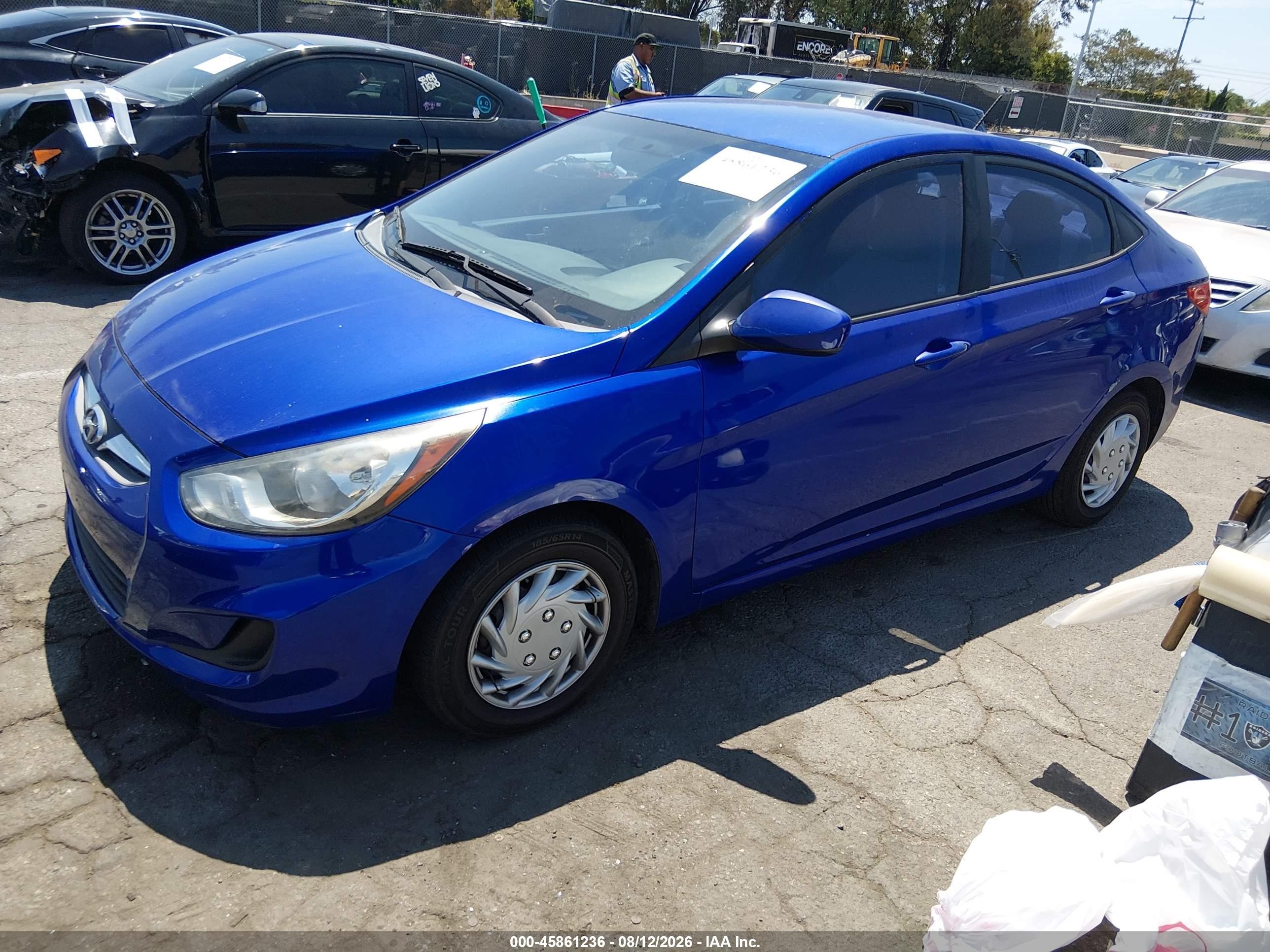 2013 Hyundai Accent Gls Blue vin: KMHCT4AE4DU459970