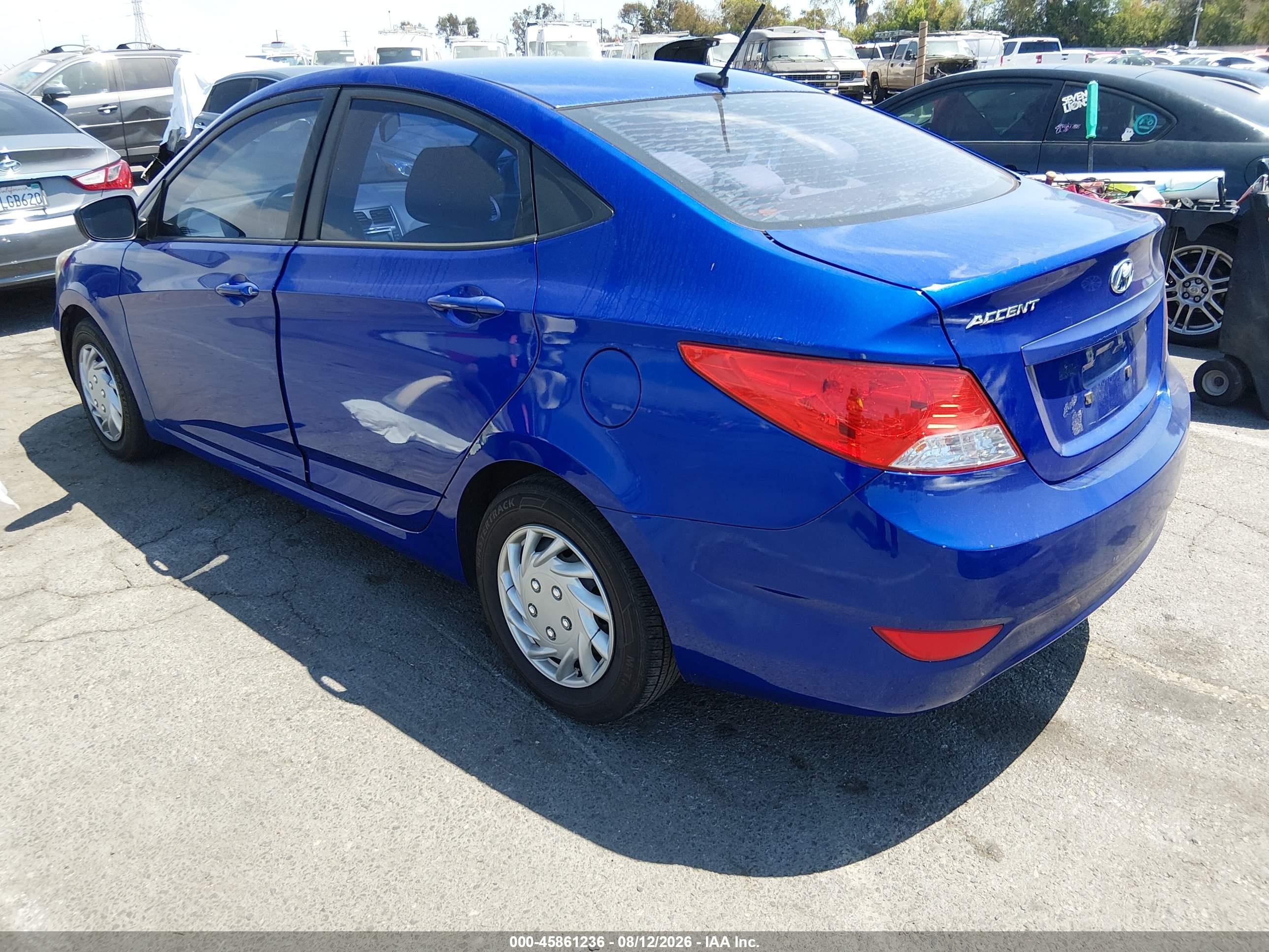 2013 Hyundai Accent Gls Blue vin: KMHCT4AE4DU459970
