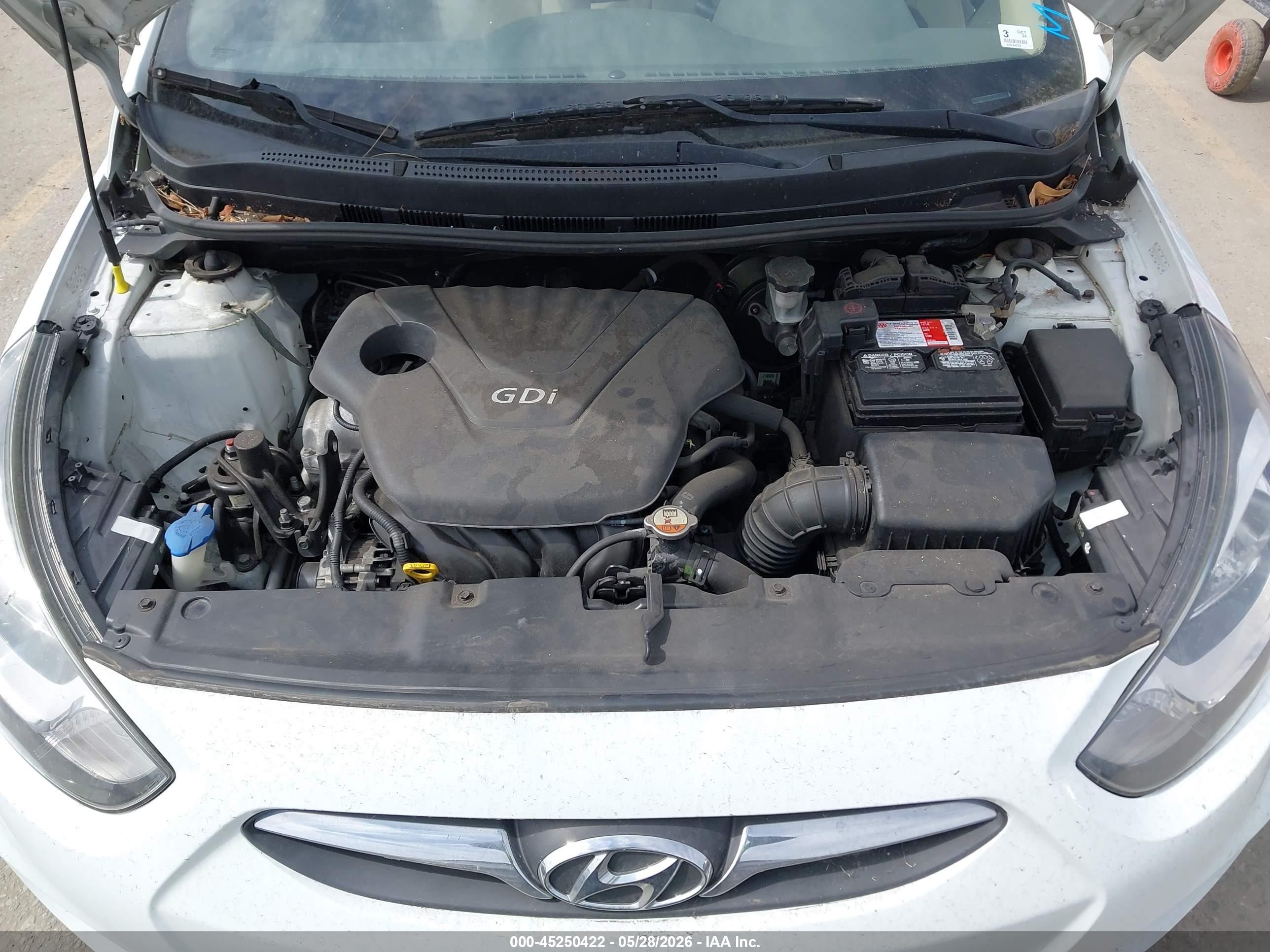 2013 Hyundai Accent Gls White vin: KMHCT4AE4DU559003
