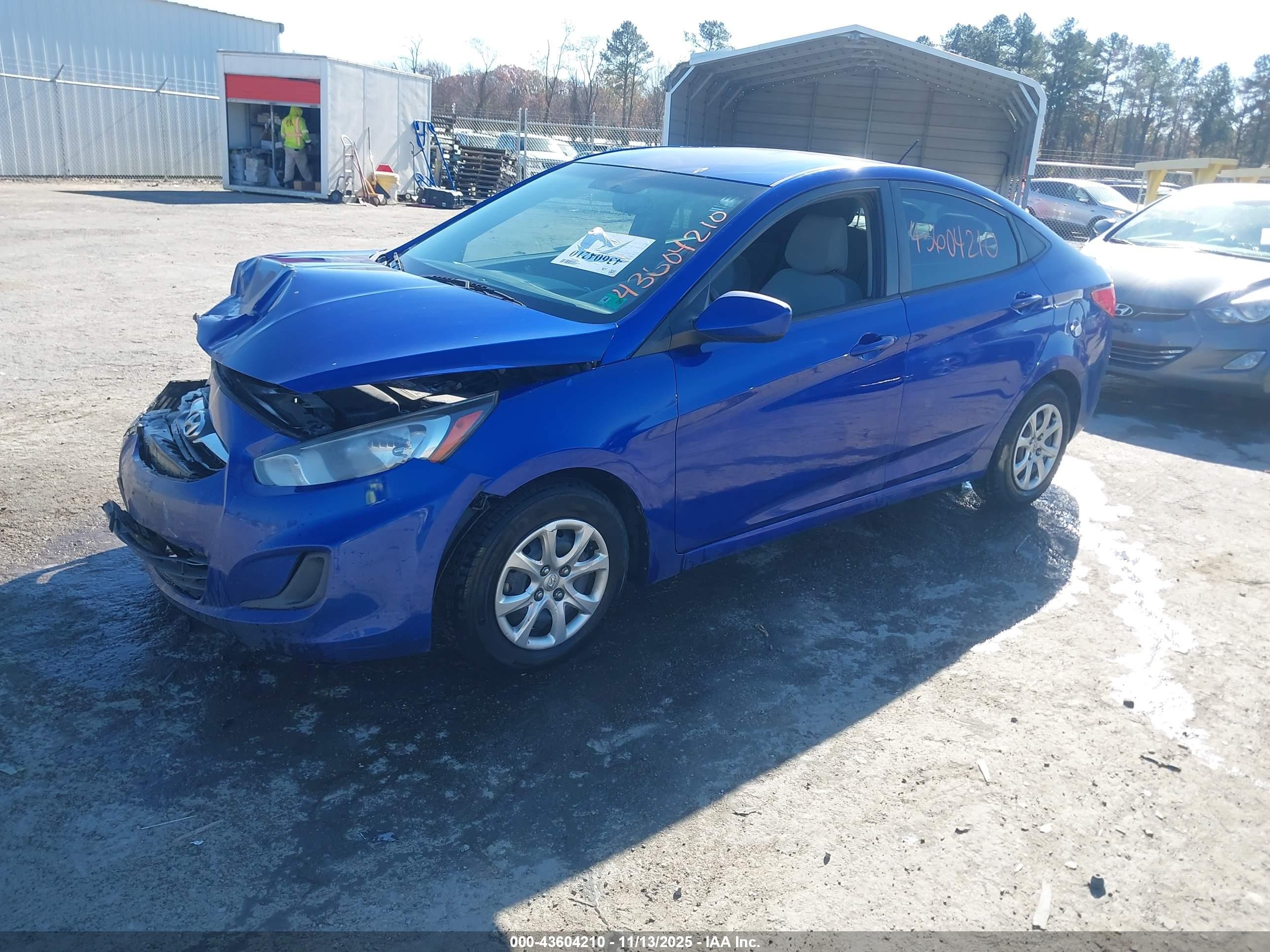 2014 Hyundai Accent Gls Blue vin: KMHCT4AE4EU612025