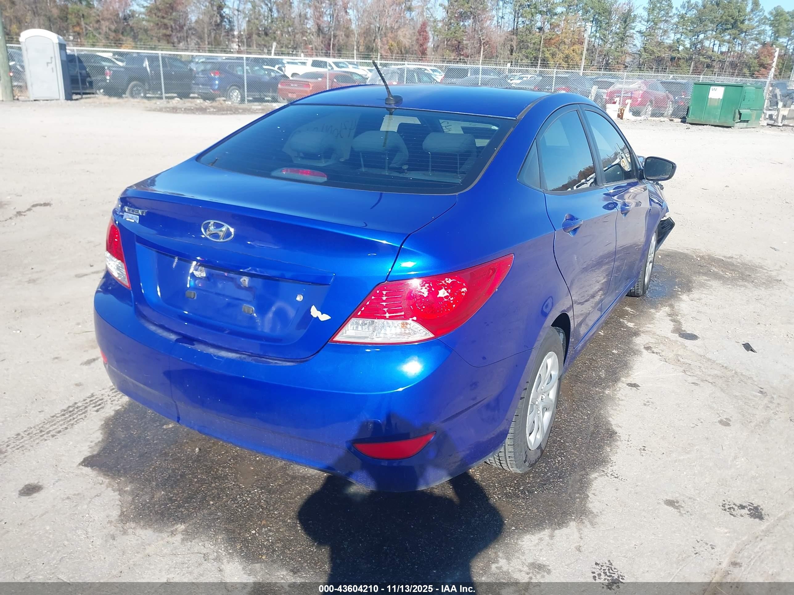 2014 Hyundai Accent Gls Blue vin: KMHCT4AE4EU612025