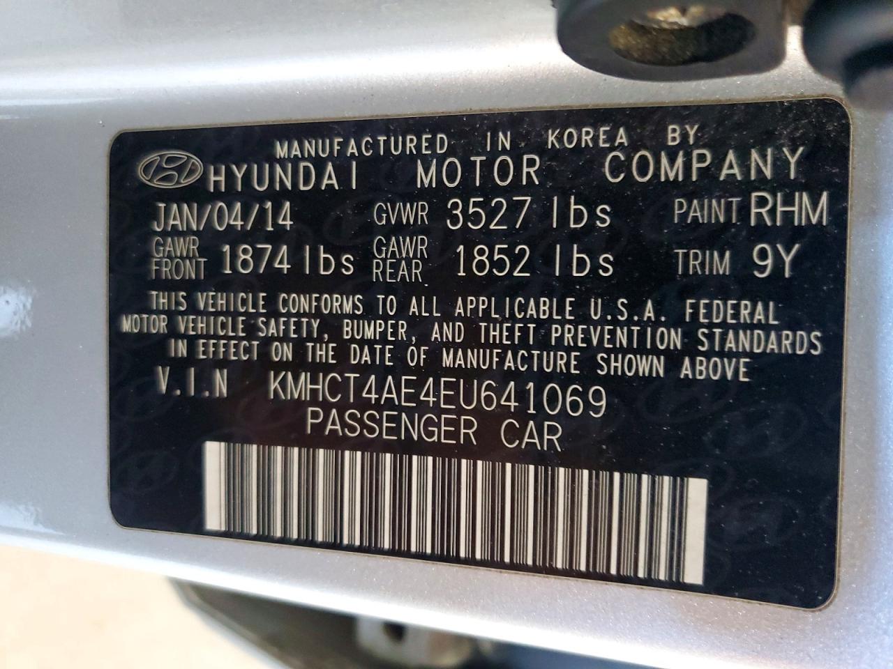 2014 Hyundai Accent Gls Silver vin: KMHCT4AE4EU641069