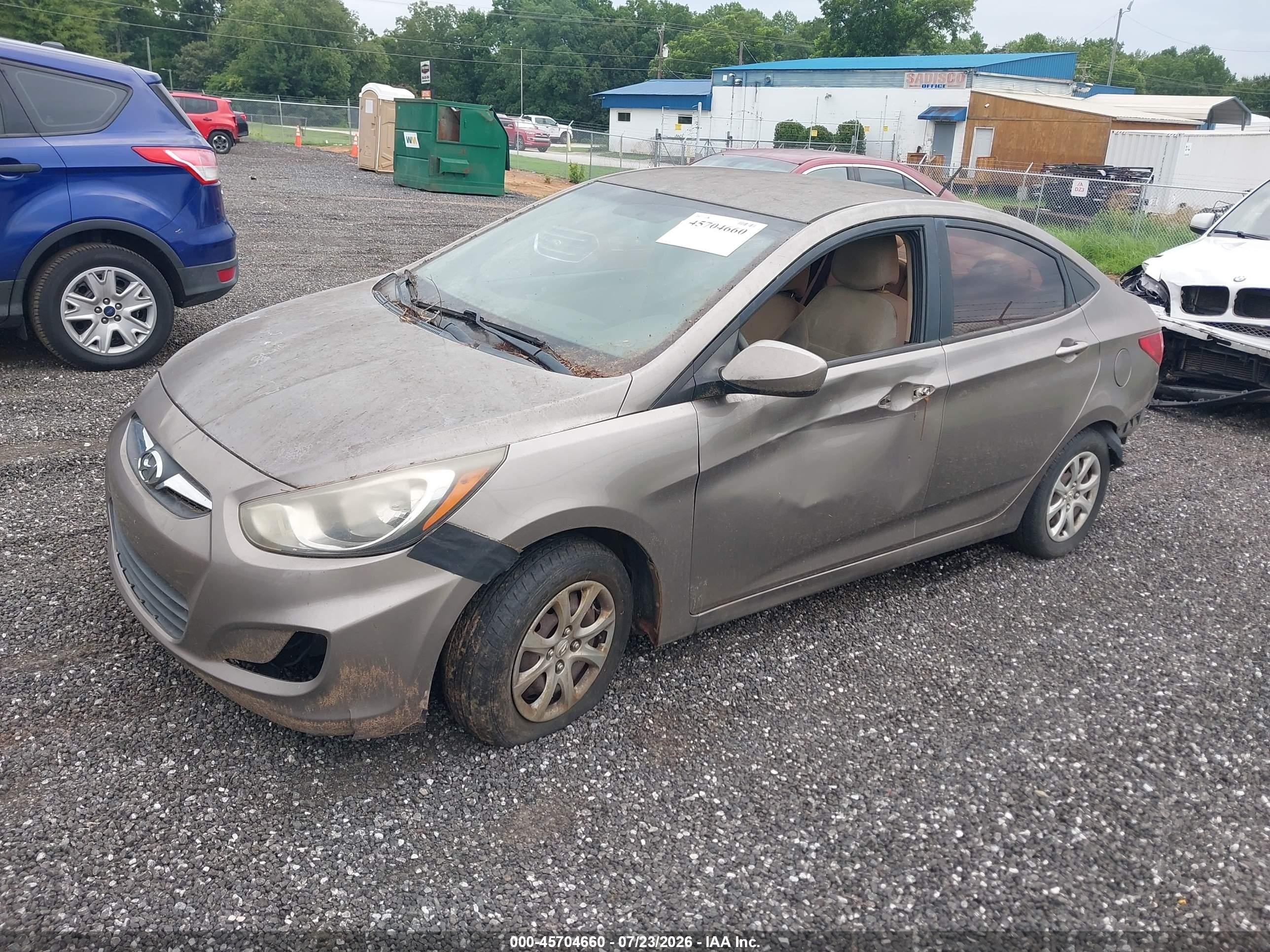 2014 Hyundai Accent Gls Beige vin: KMHCT4AE4EU673570