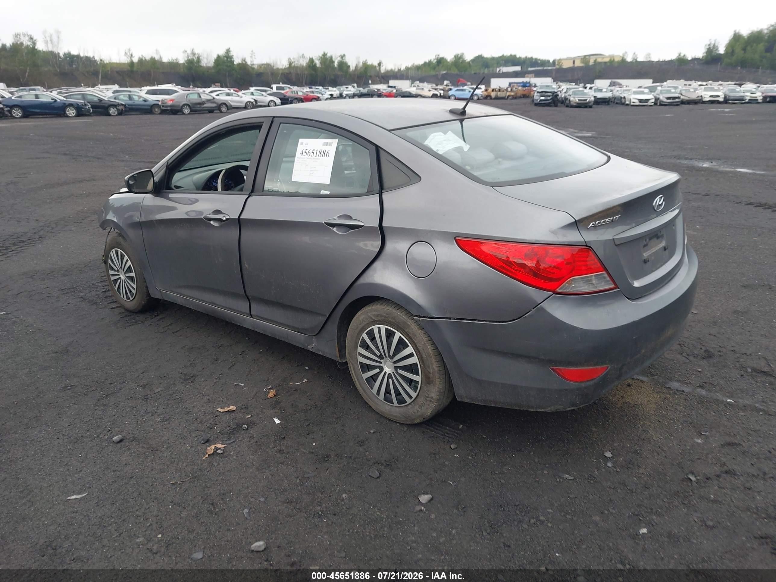2014 Hyundai Accent Gls Gray vin: KMHCT4AE4EU694161