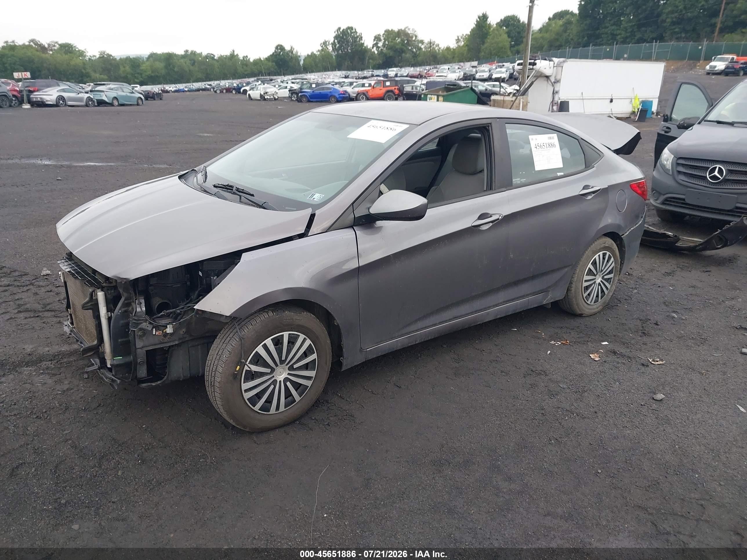 2014 Hyundai Accent Gls Gray vin: KMHCT4AE4EU694161