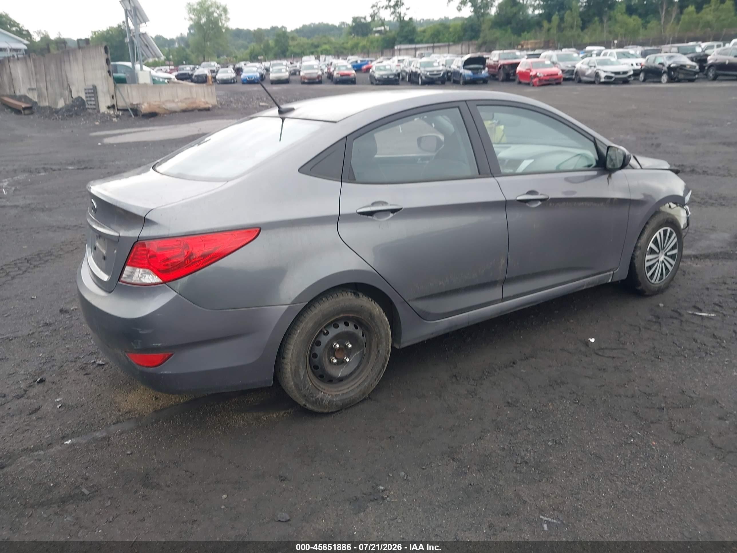 2014 Hyundai Accent Gls Gray vin: KMHCT4AE4EU694161