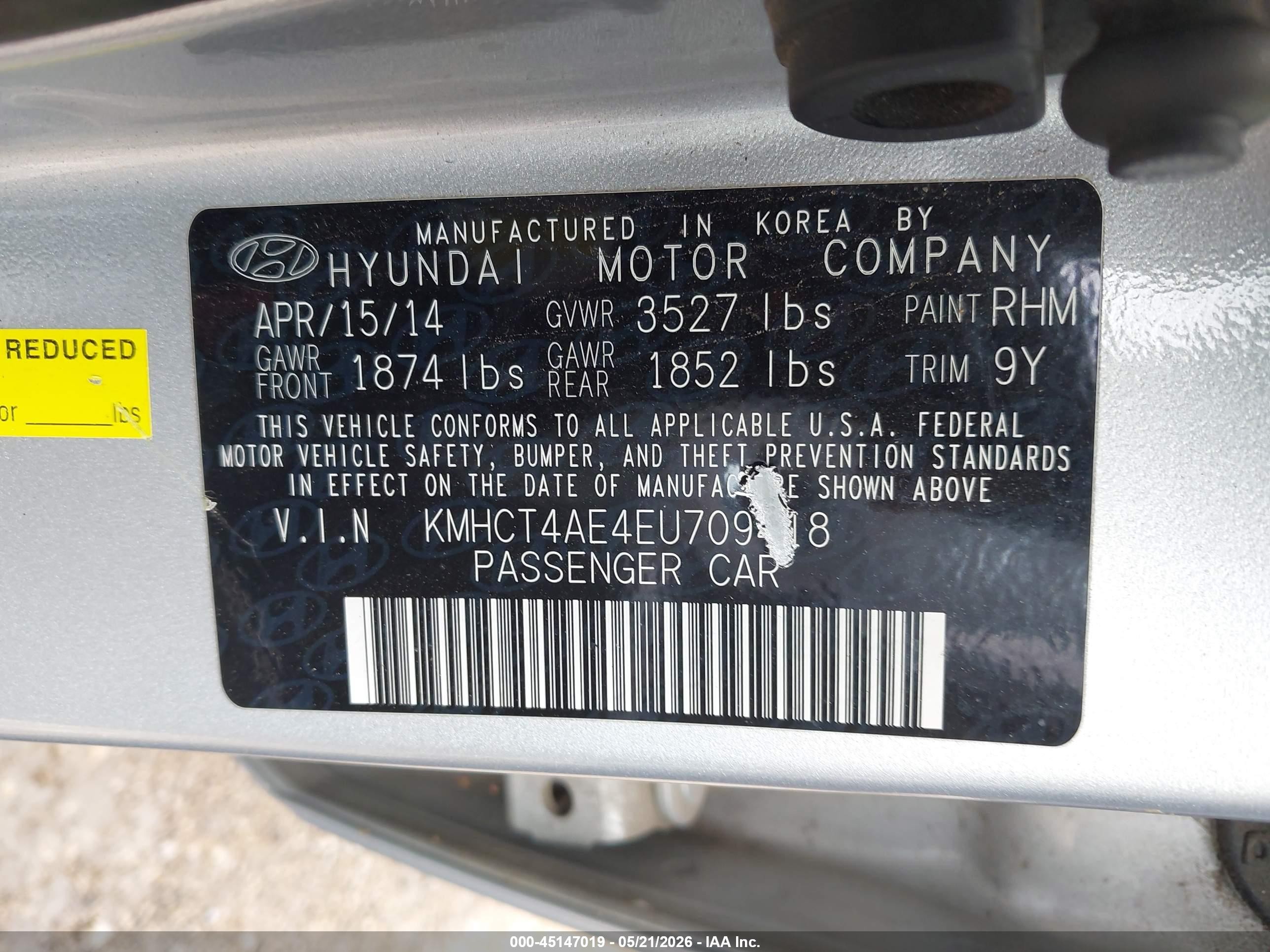 2014 Hyundai Accent Gls Silver vin: KMHCT4AE4EU709418