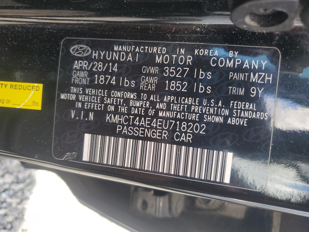 2014 Hyundai Accent Gls Черный vin: KMHCT4AE4EU718202