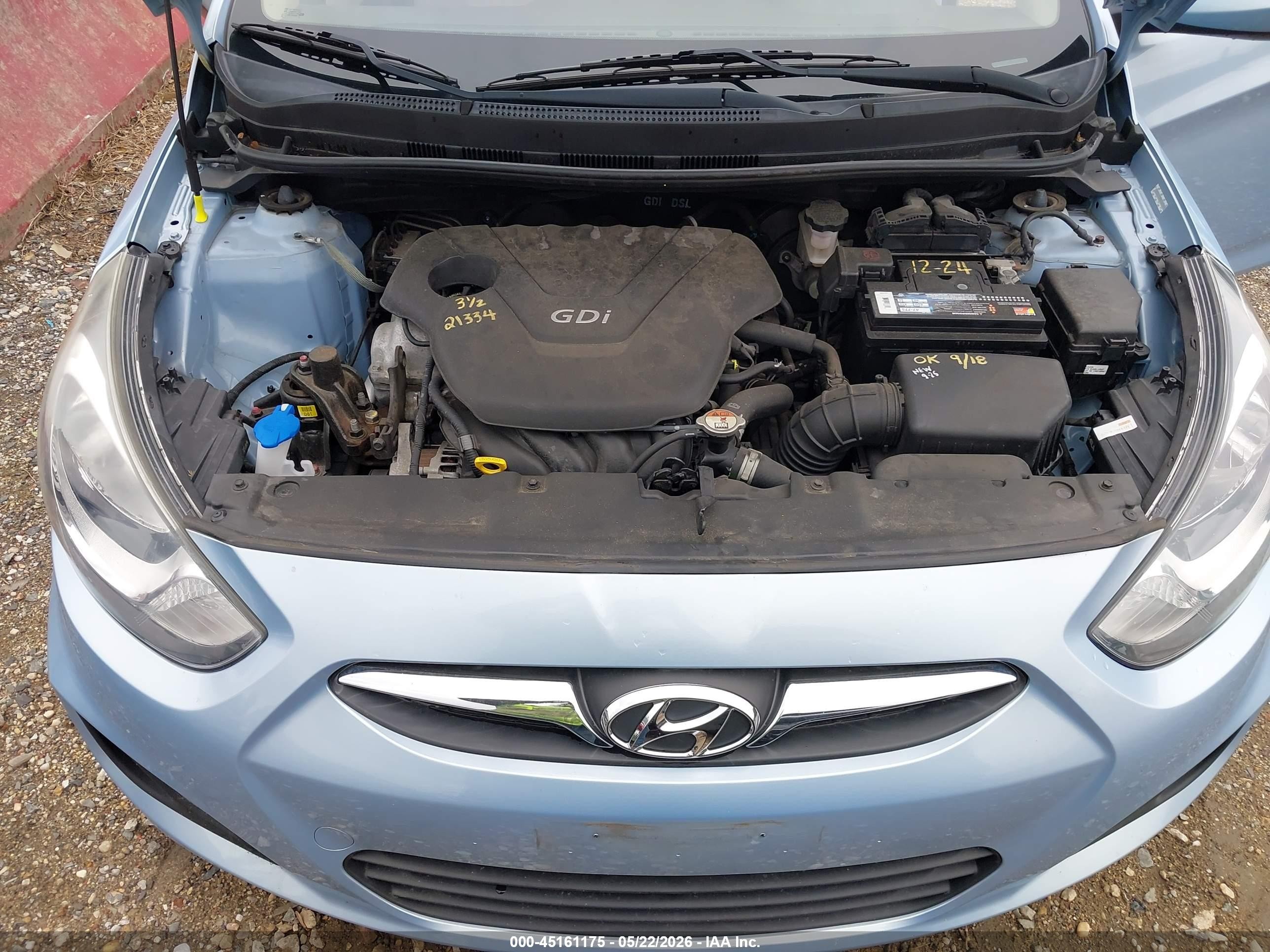 2014 Hyundai Accent Gls Blue vin: KMHCT4AE4EU733704