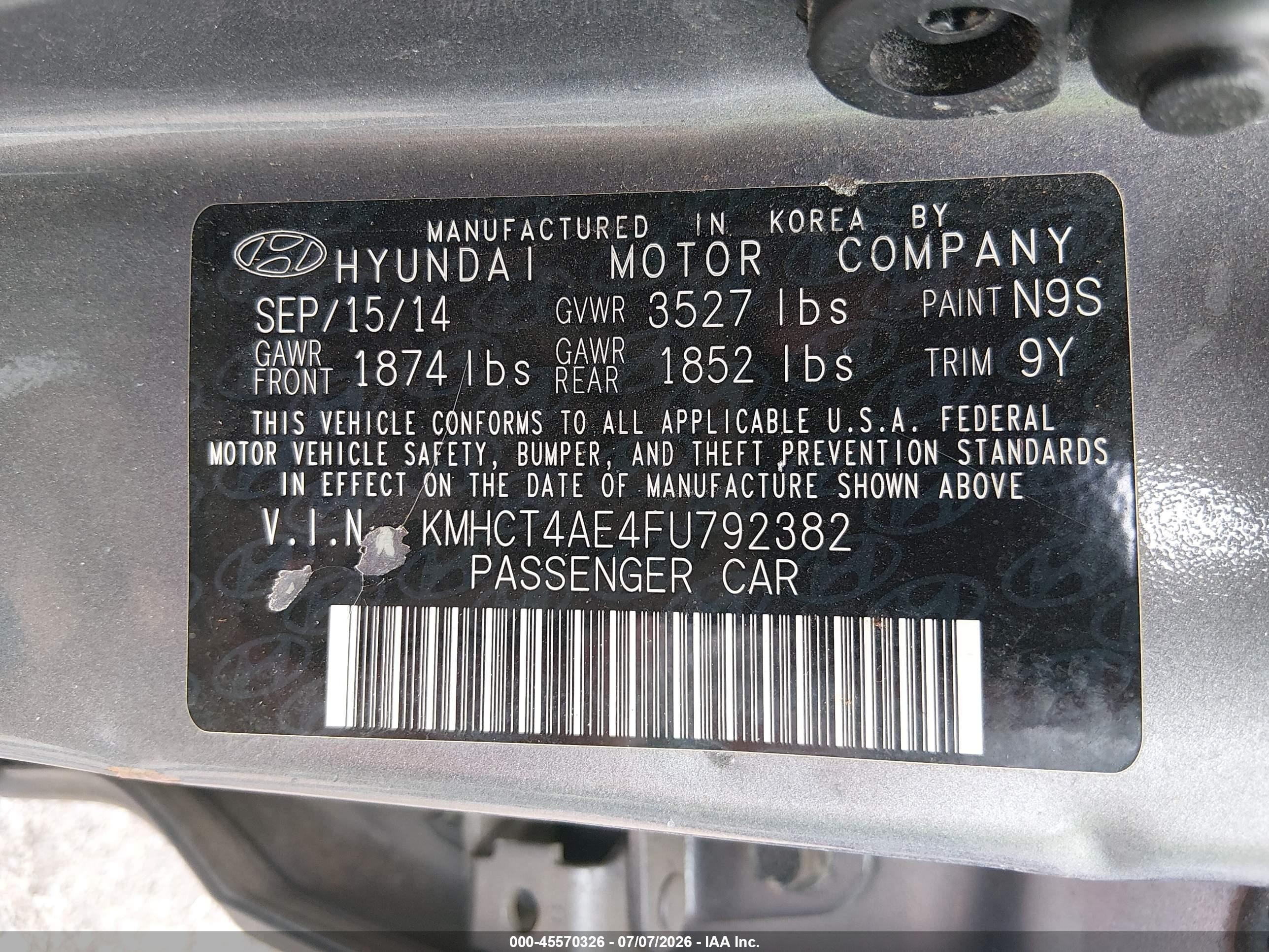 2015 Hyundai Accent Gls Silver vin: KMHCT4AE4FU792382