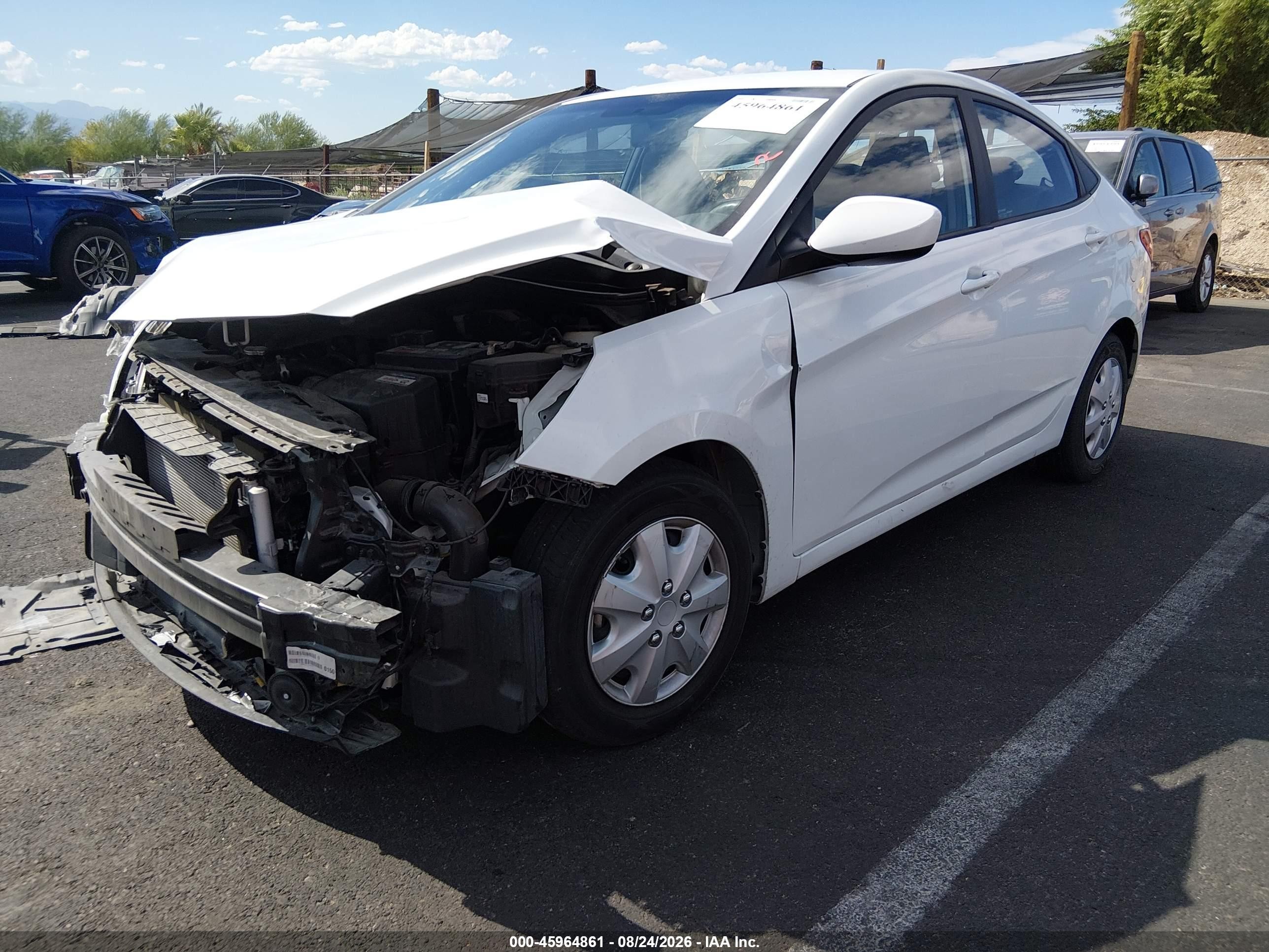2015 Hyundai Accent Gls White vin: KMHCT4AE4FU863547