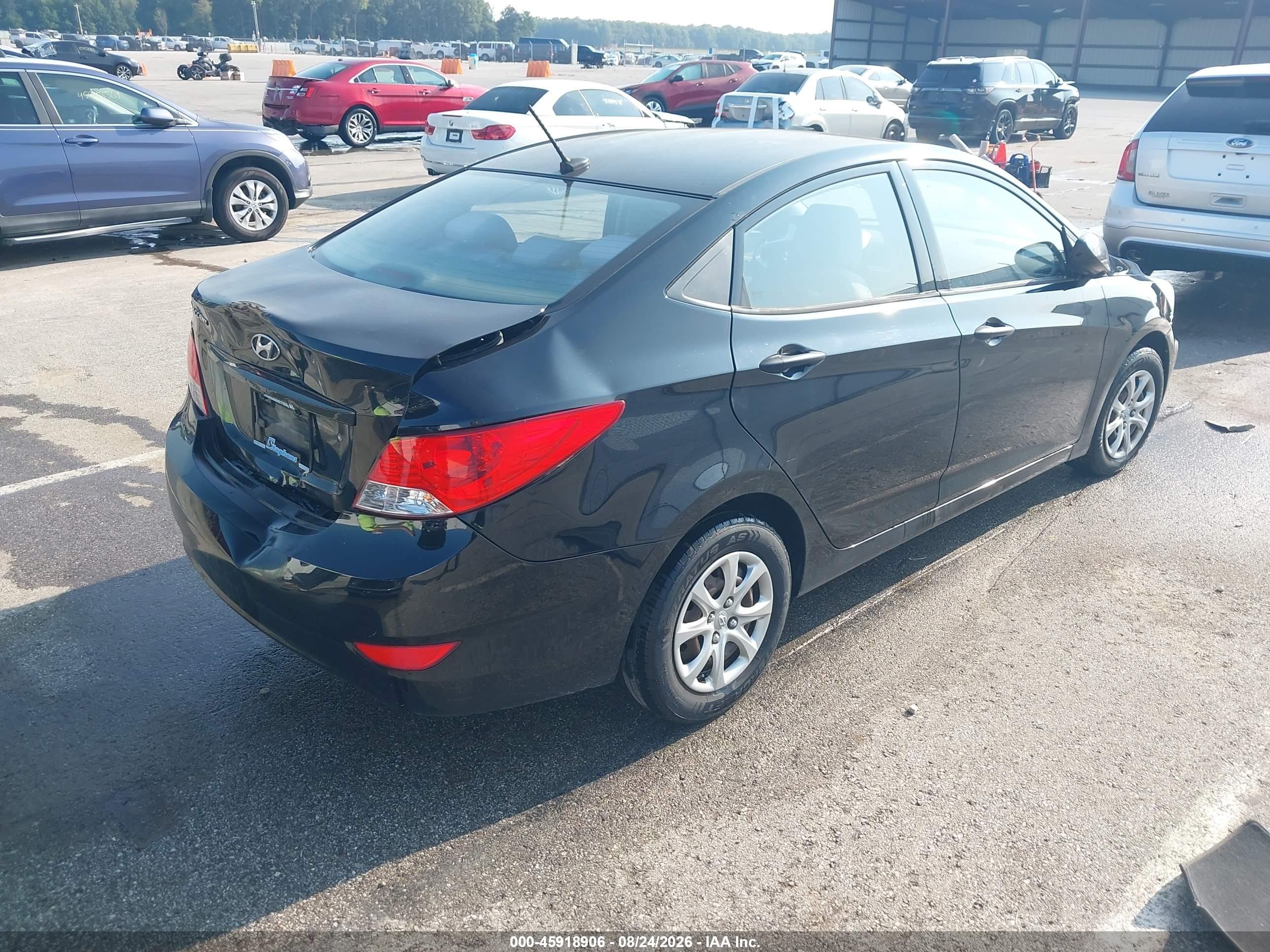 2012 Hyundai Accent Gls Black vin: KMHCT4AE5CU050519